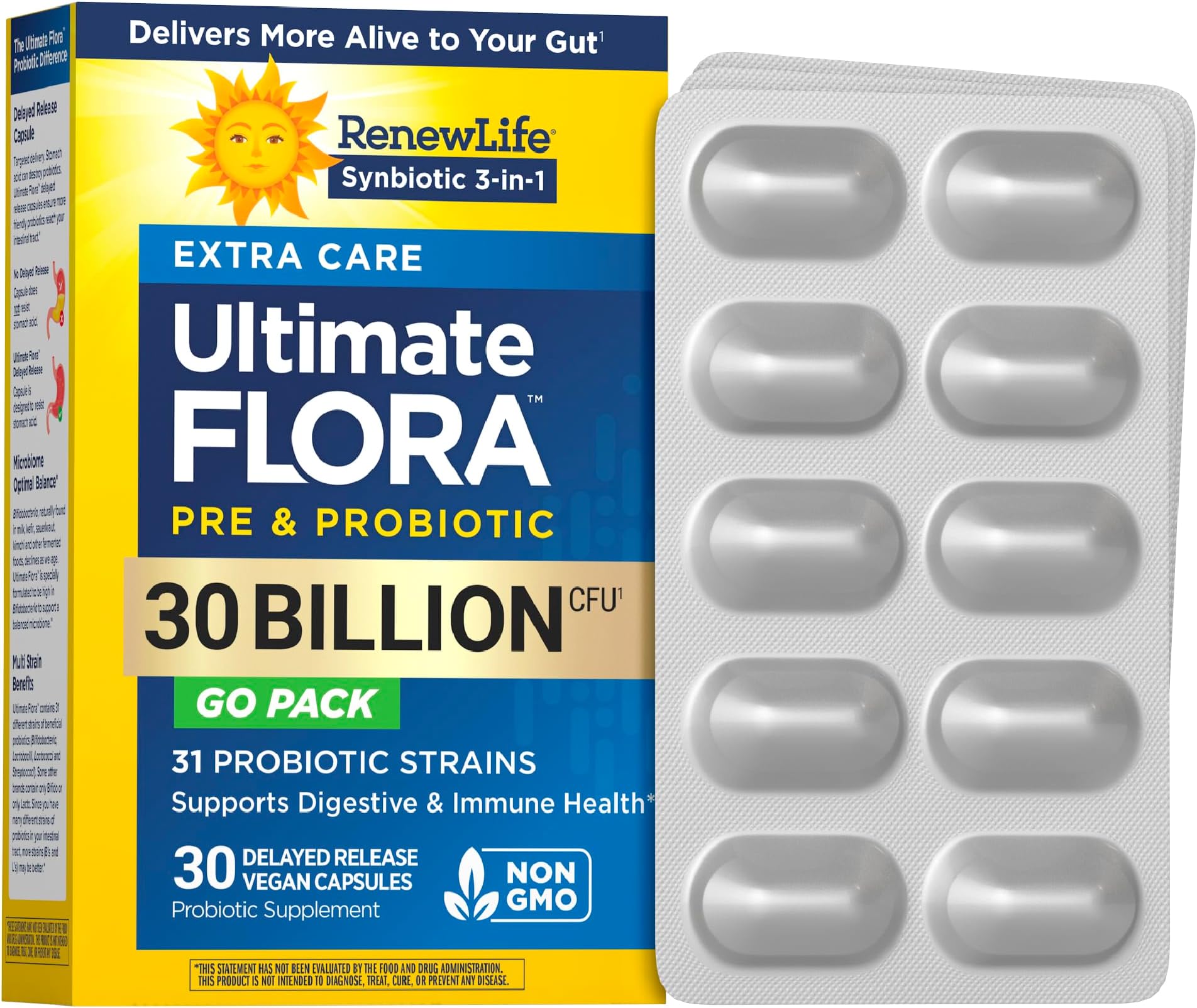 Extra Care, Ultimate Flora Probiotic, 30 Billion Live Cultures, 30 Vegetable Capsules