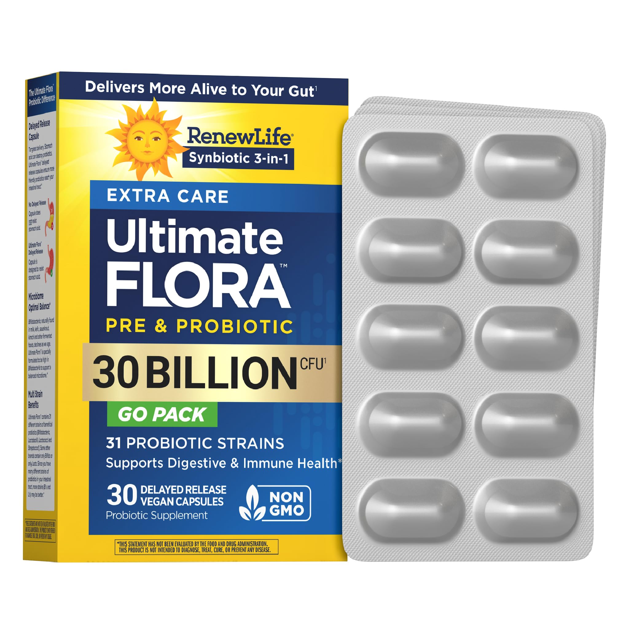Extra Care, Ultimate Flora Probiotic, 30 Billion Live Cultures, 30 Vegetable Capsules