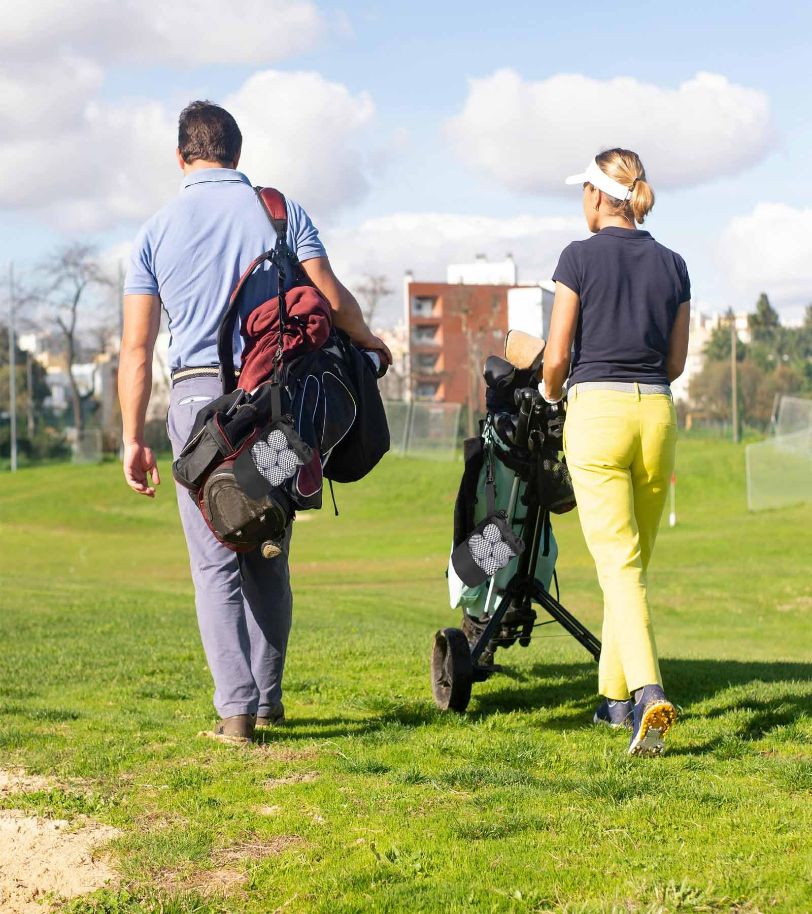 Lot de 2, Sac de Rangement pour balles de Golf en Nylon avec Crochets Sac de Rangement pour balles de Golf en Nylon avec Cordon de Serrage