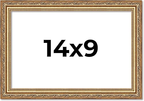 Vista 34 de Poster Palooza Marco de fotos de madera tradicional dorado antiguo de 6 x 18 pulgadas con plexiglás acrílico UV, respaldo de tablero de espuma