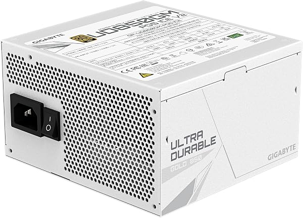 Gigabyte UD850GM PG5 ICE 80 Plus Gold Fully Modular 850w PCIe 5.0 White Power Supply Unit, ATX 3.1, 12VHPWR GPU Connector, Flat Cables, 10 Year Warranty - 4