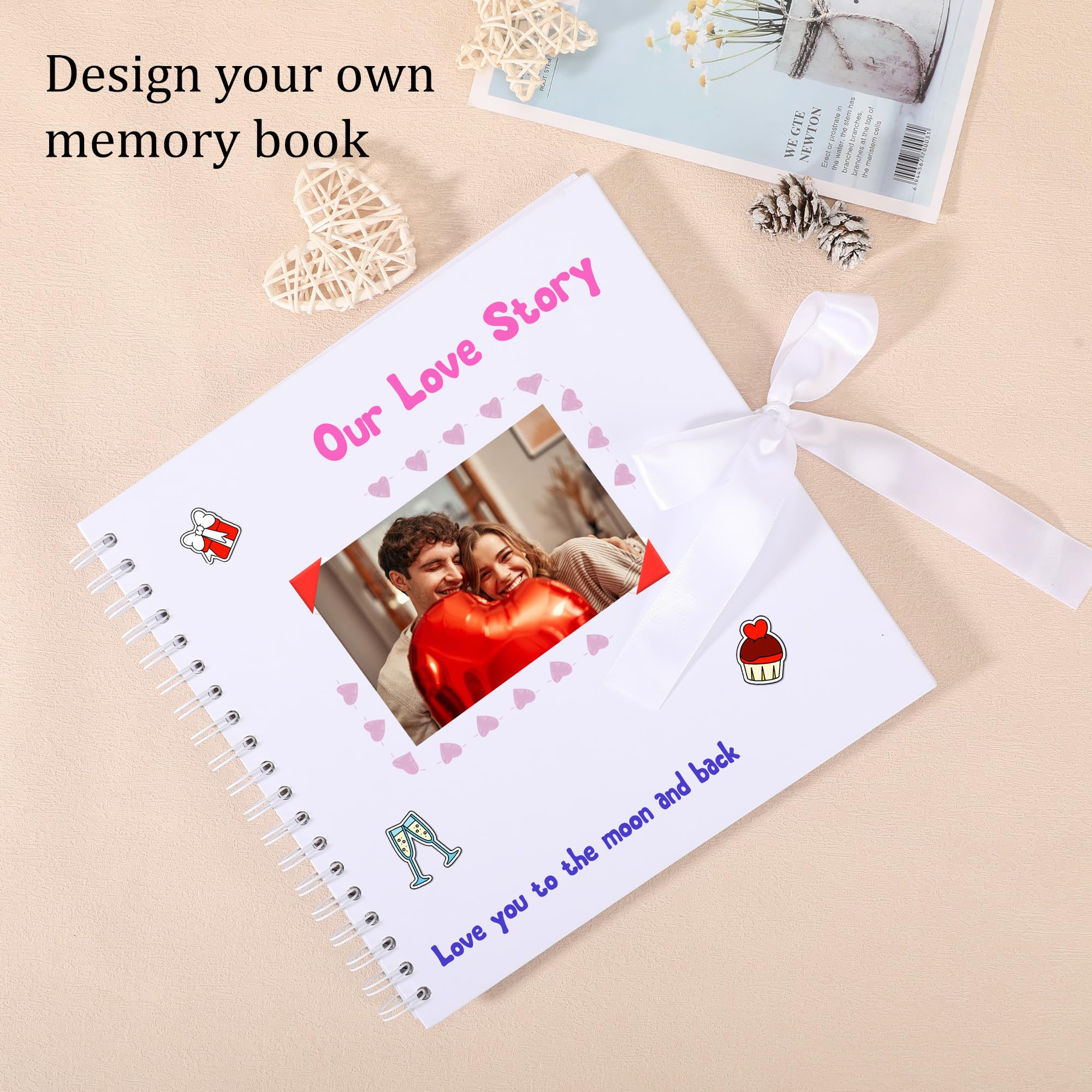 VEESUN Lin Album Photos 28 X 21cm, Traditionnel DIY Scrapbook 60 Pages Noires, Mariage Livre D - 7