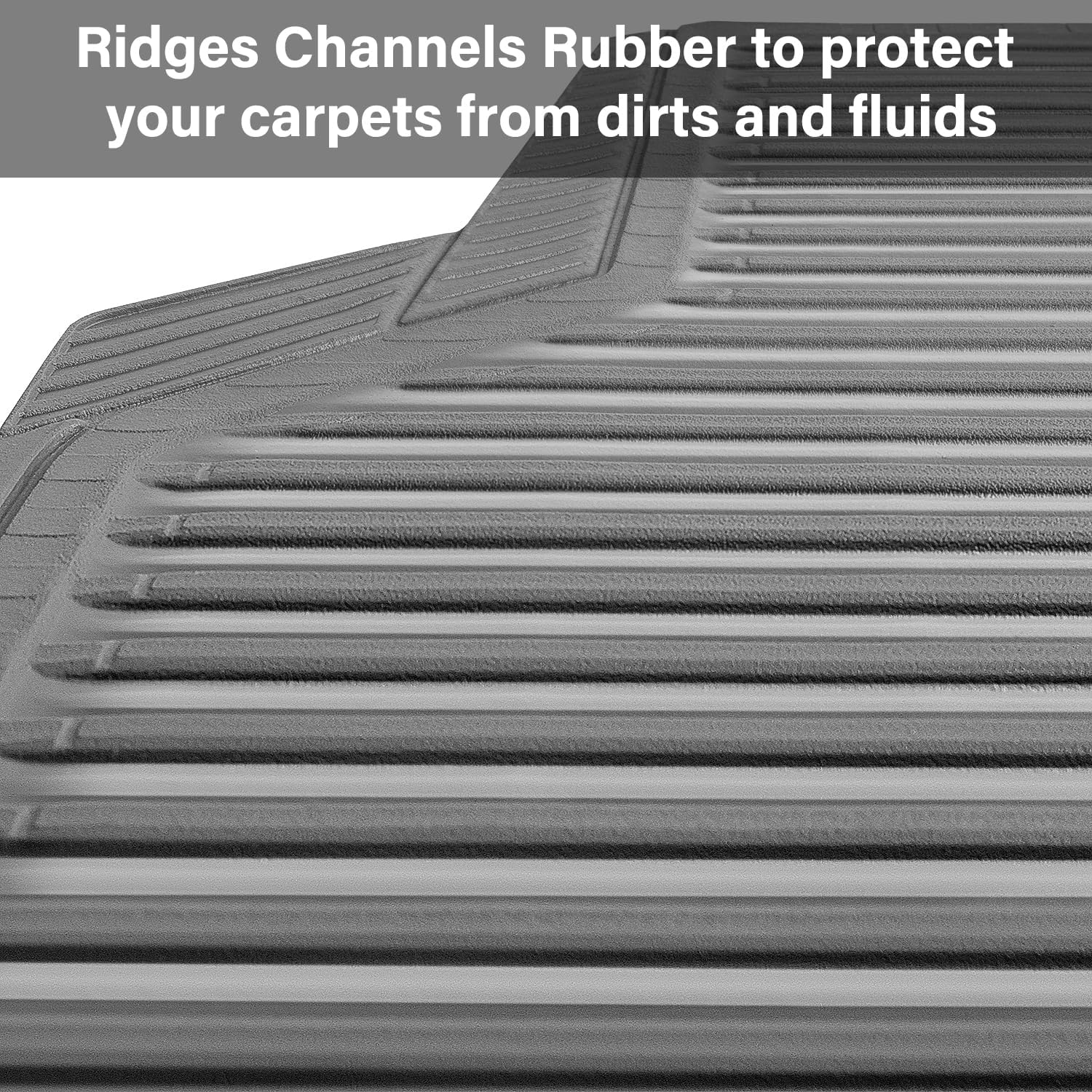 CAR PASS Rubber Car Mats,Car Floor Mats All Weather,Car Mats Full Set 4-Piece,Waterproof Automotive Floor Mats Trim to Fit for Most Cars Sedans SUVs Vans,Heavy Duty Anti-Slip Easy Clean, All Gray - Image 7