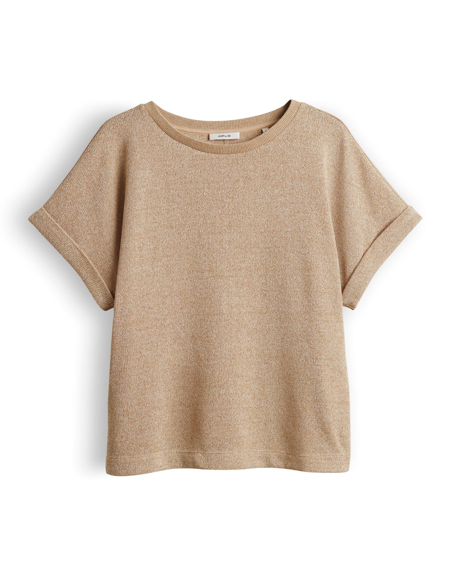 OPUS Damen Kurzarmshirt | Jerseyshirt in Strick Optik Regular Fit