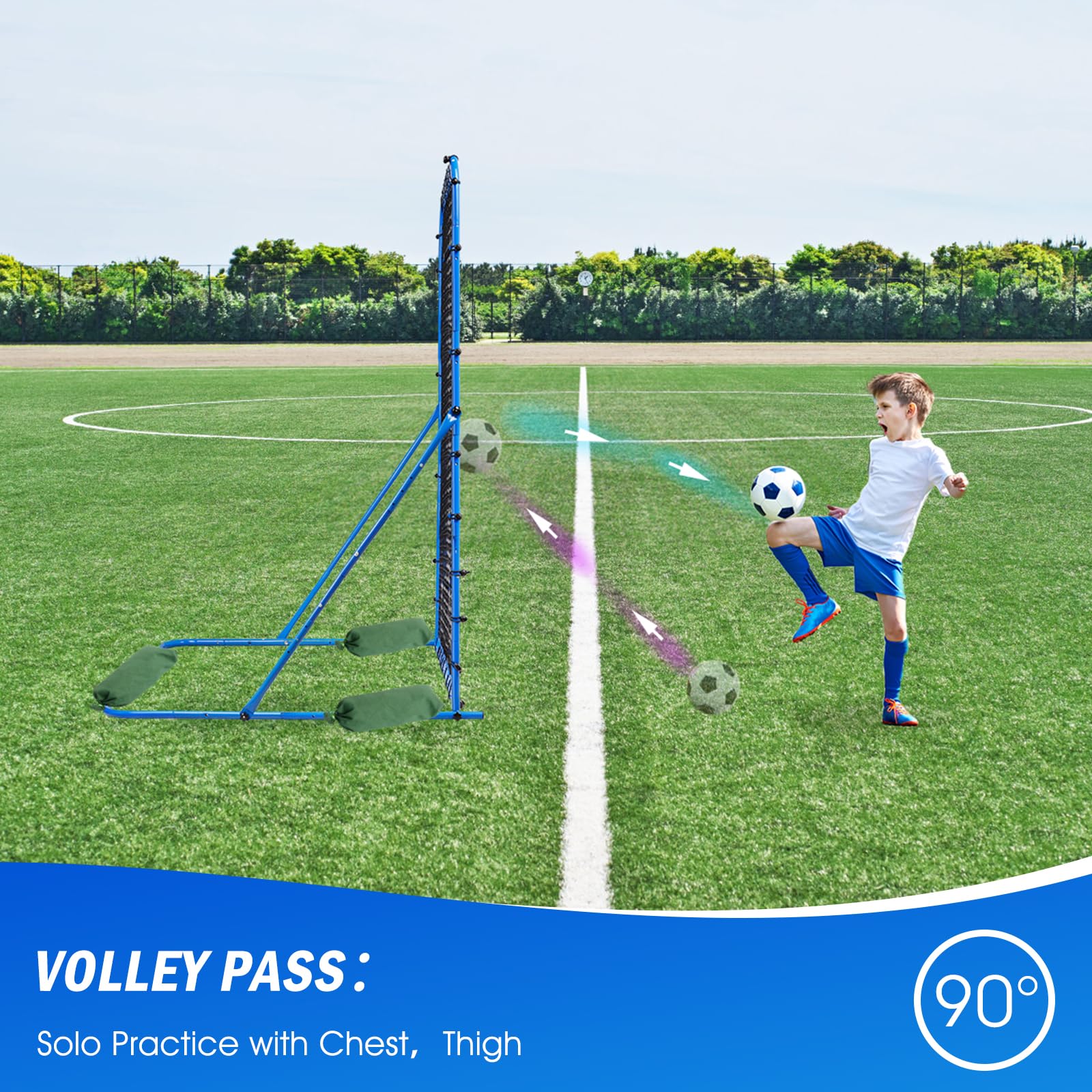 Esta Red de Rebote para fútbol de 7x6 pies, con ángulo de Cambio rápido para Entrenamiento de fútbol para Control, práctica de pases, fácil de Instalar, Ayuda y Equipo de Rebote para niños,