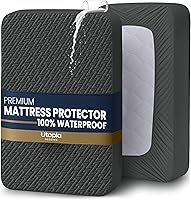 Utopia Bedding Waterproof Twin Mattress Protector Gray - Soft Breathable 3D Air Fabric, Fits 15" Deep, Fitted Elastic Cover