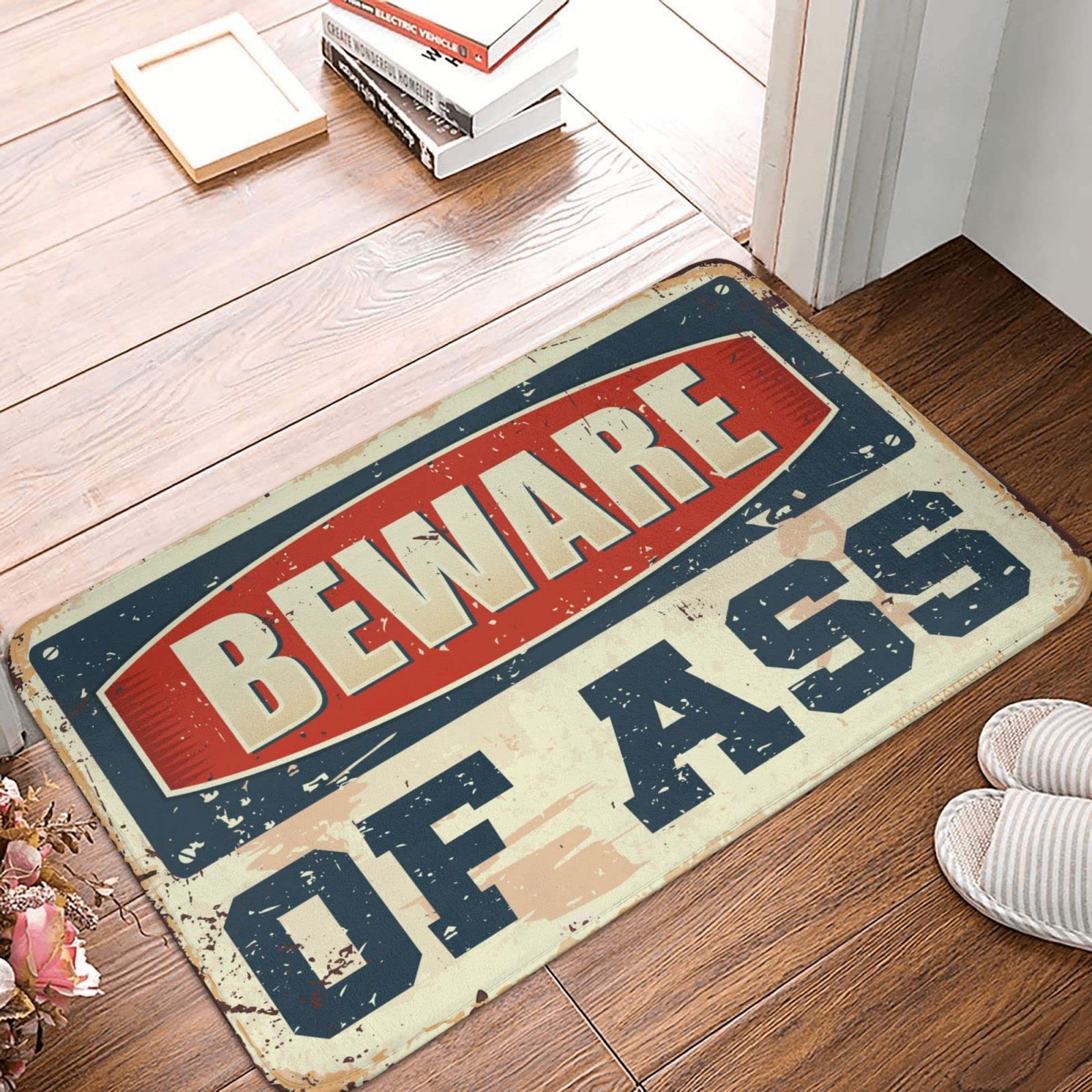 Tapis de porte original Beware of Ass comme idée cadeau pour homme