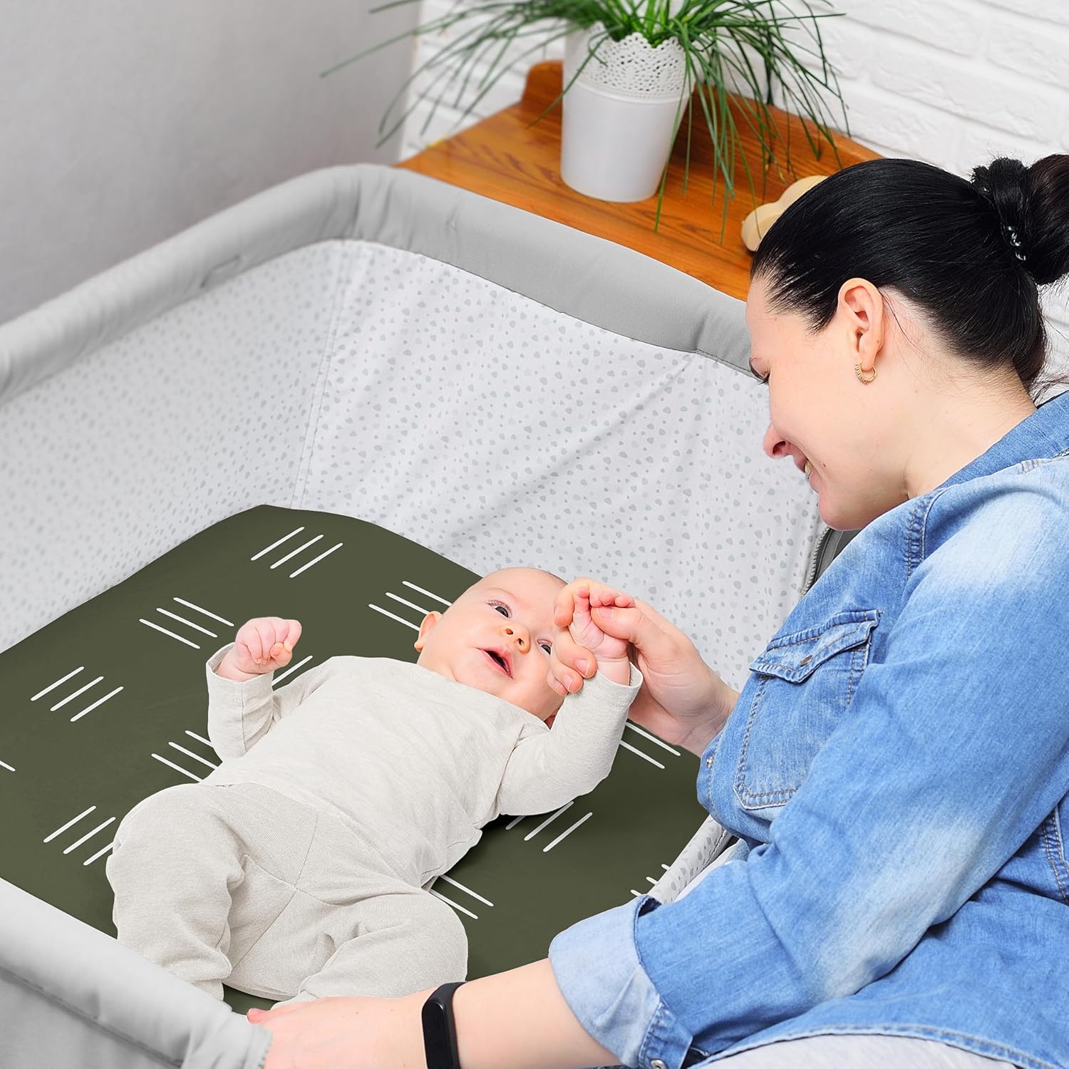 Sweet Jojo Designs 2-Piece Baby Bassinet Sheets Set (Jungle Safari Animals) for Boys or Girls, Infant Newborn Nursery, Oval, Rectangle & Hourglass Mattress (Boho, Mudcloth, Animal, Elephant, Monkey) - Image 4