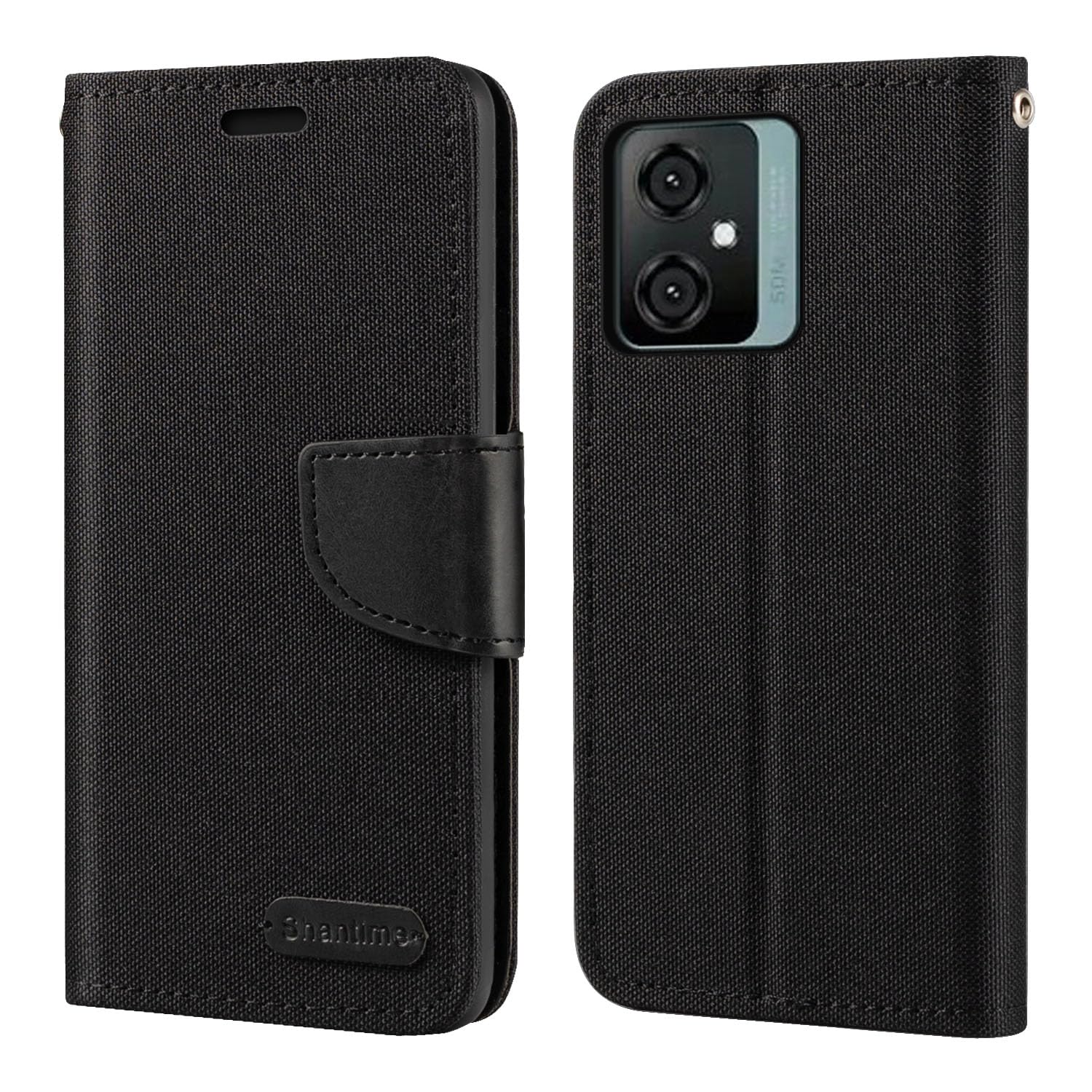 Custodia Flip Per Blackview Oscal Flat 2C - Cover Tessuto Oxford Con