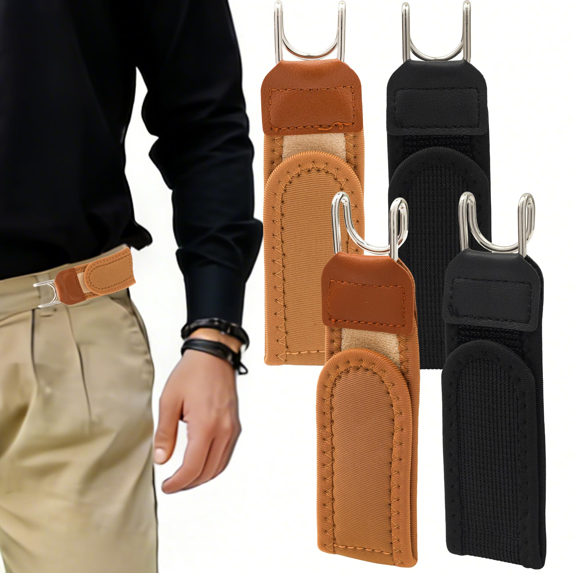 Dreaku Senza Fibbia Cintura Uomo Donna, Elastica Tattica Cinture da Uomo Cintura Uomo Senza Buchi Unisex per Jeans, Pantaloni Tempo Libero & Uscite - 2