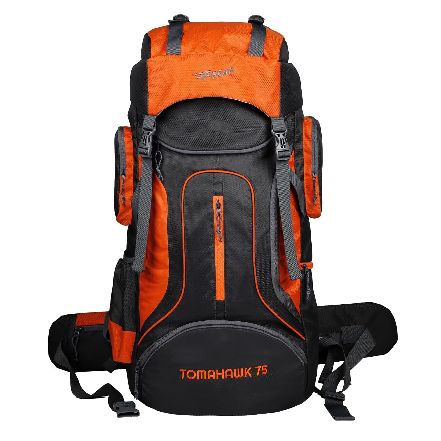 F Gear Tomahawk 75L Rucksack with Raincover & Shoe Pocket | 1 Compartment & 9 Pockets | Water-Resistant & Durable | Fits U...