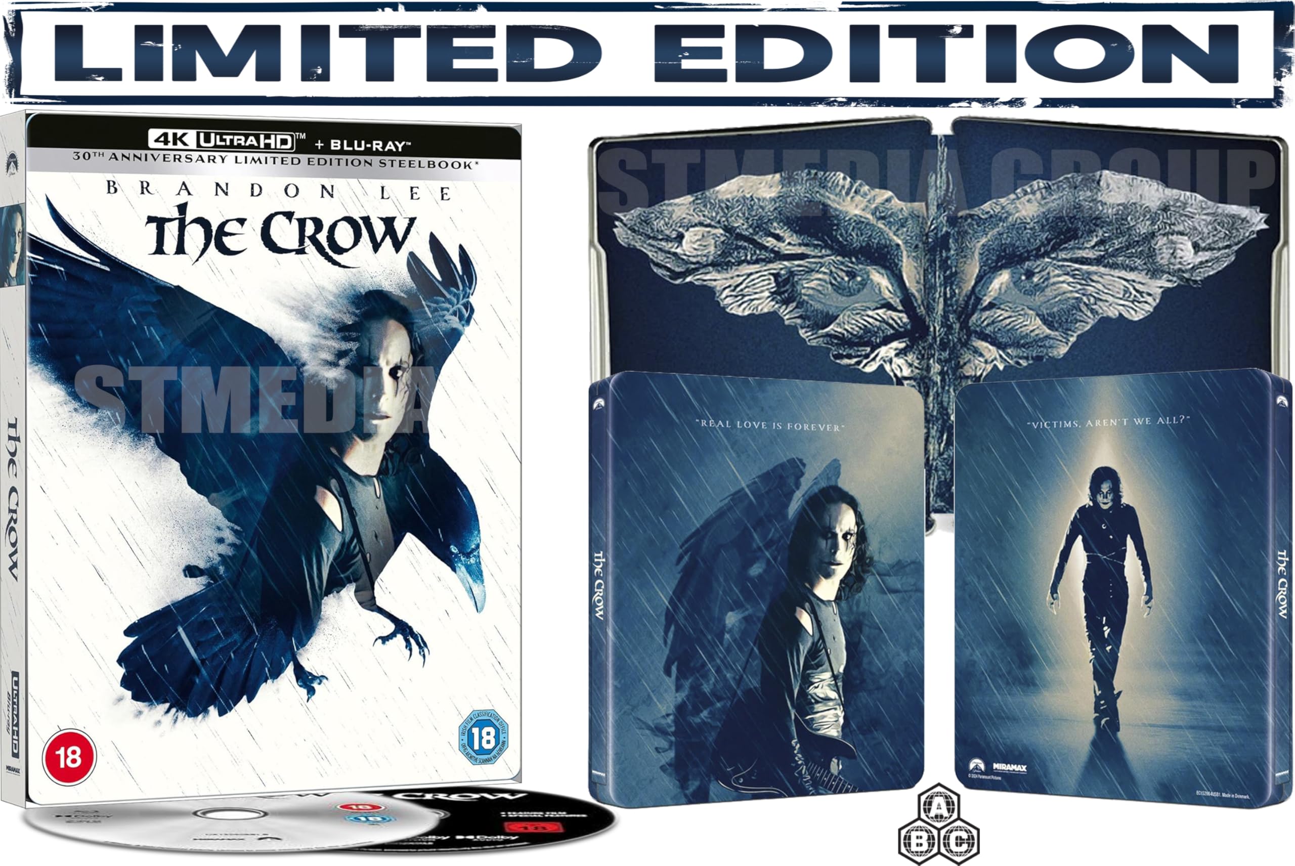 The Crow (Limited Edition, SteelBook / Special Features) [4K UHD + Blu-ray] [Region Free]