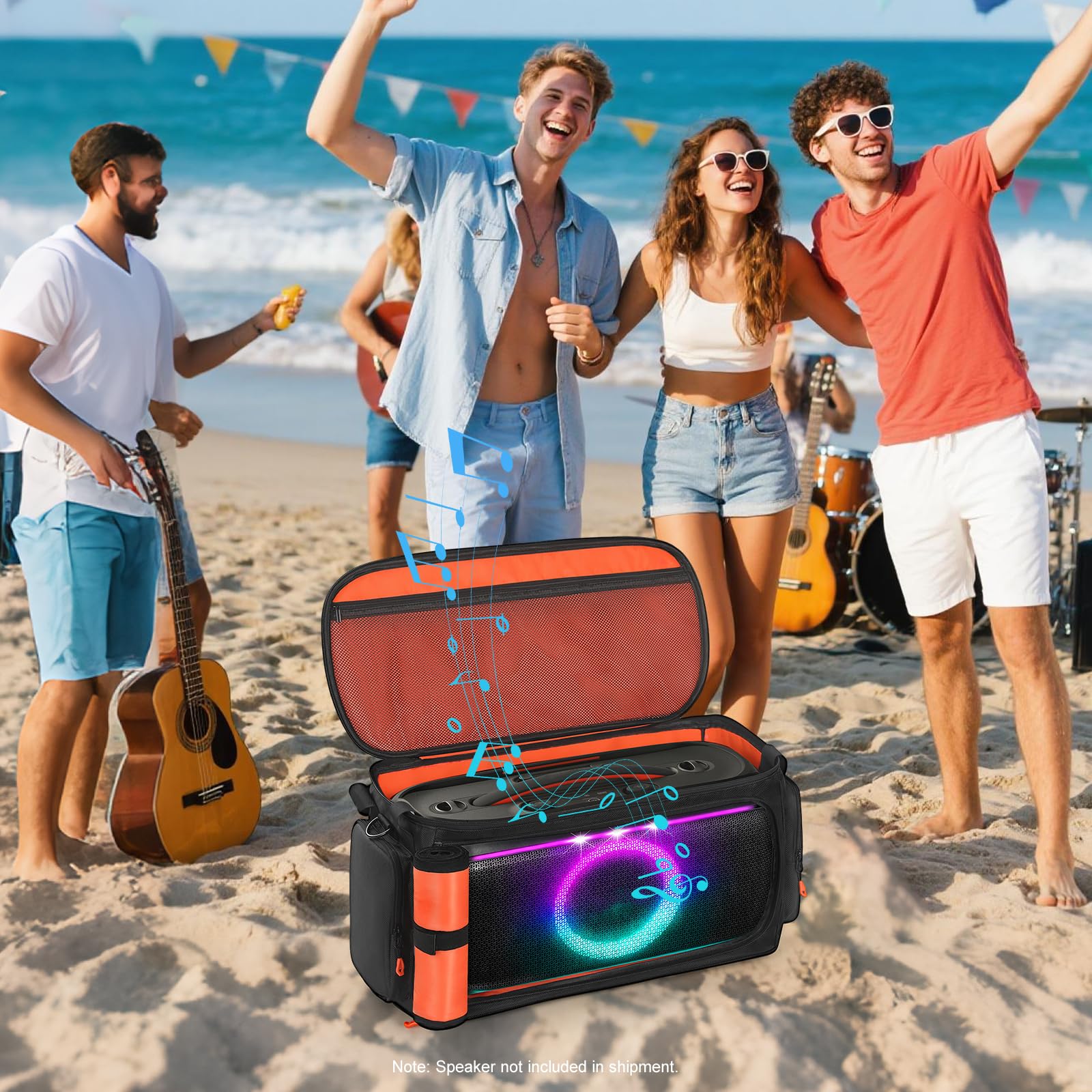 HTU Borsa da viaggio altoparlante portatile antiurto Borsa da trasporto con tracolla per PartyBox On The Go2 Altoparlante portatile per feste