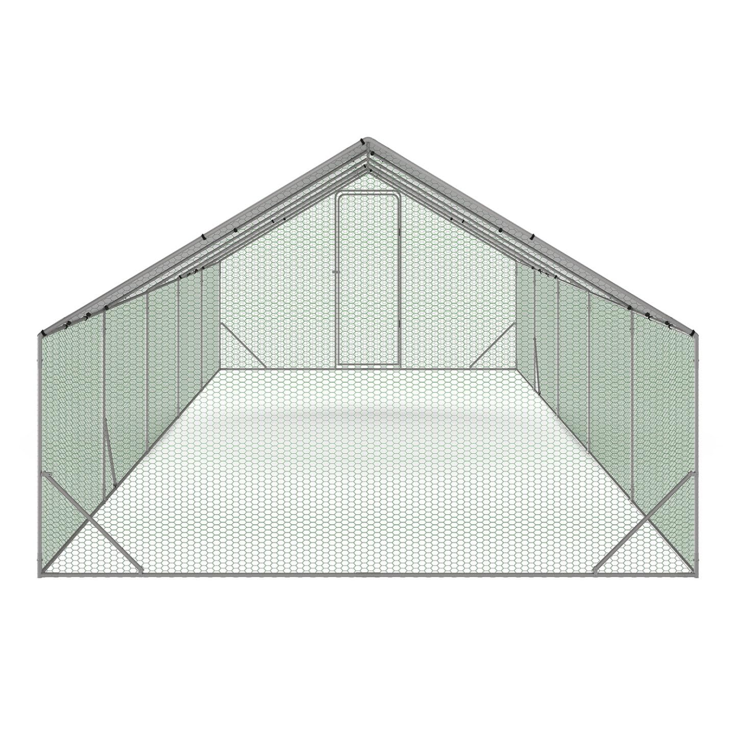 IDMarket - Enclos poulailler 30m² Parc grillagé 10 x 3 M Acier galvanisé
