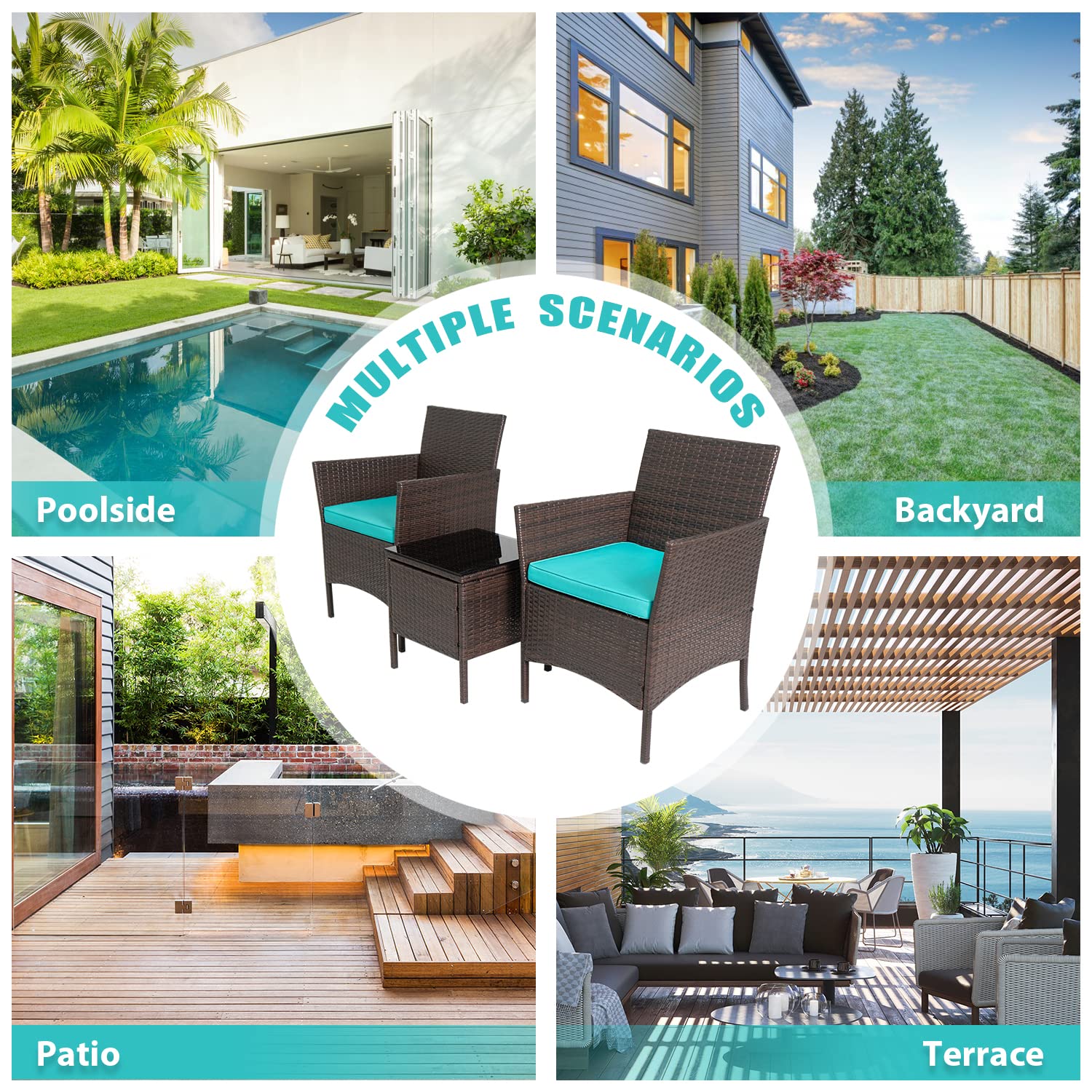 The 5 Best Cheap Outdoor Furniture Picks Under $60 in 2026 2 PayLessHere 3-Piece Outdoor Wicker Conversation Bistro Set Outdoor Patio Porch F — product photo
