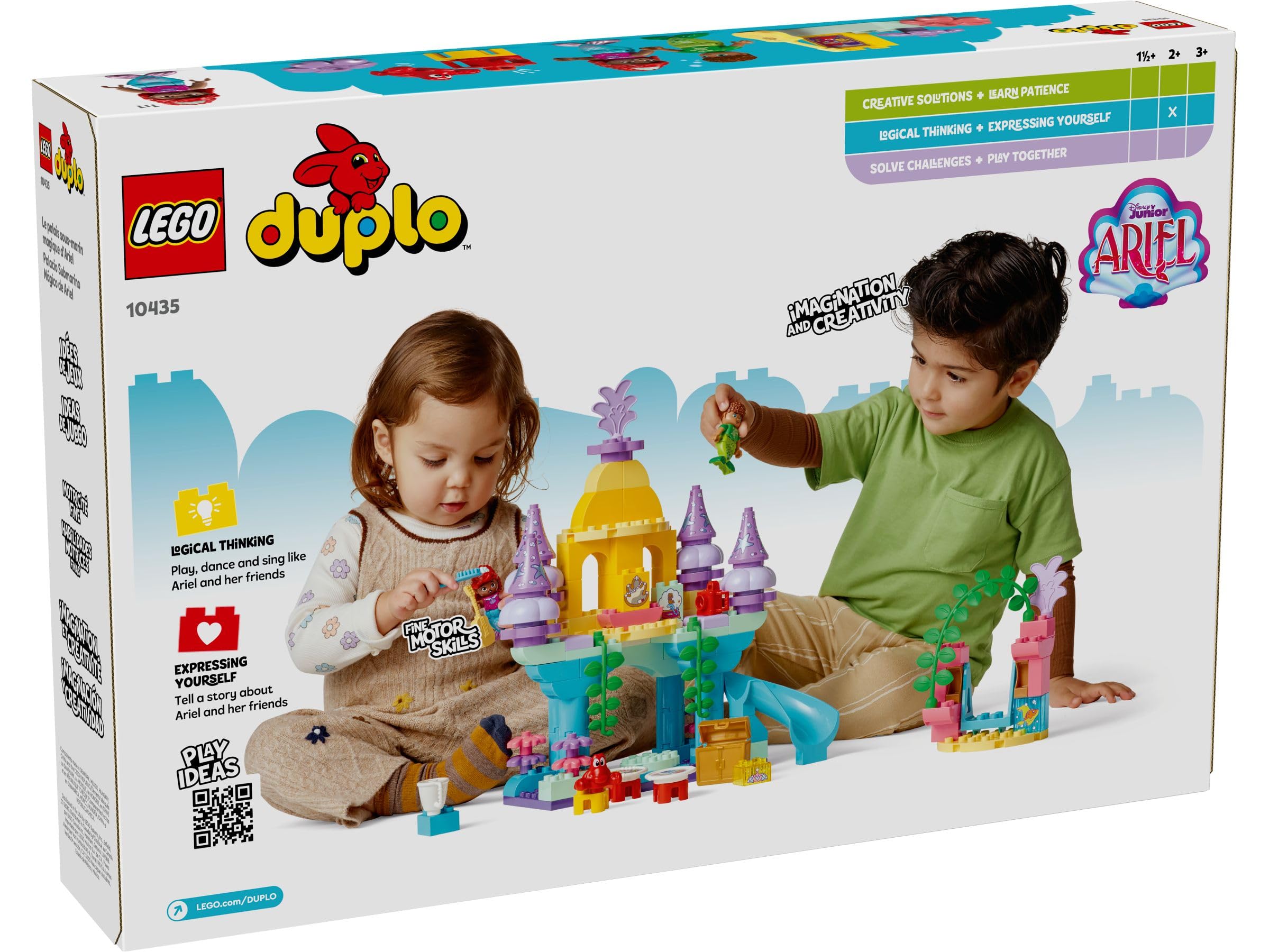 LEGO Duplo Disney Palacio Submarino Mágico de Ariel - Castillo de la Sirenita de Juguete para Niñas y Niños de 2+ Años - Juego Educativo para Aprender con 3 Figuras - Regalo de Cumpleaños 10435