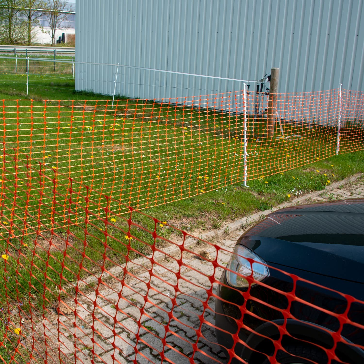 horizont Clôture de clôture en plastique 50 m de long 1 m de haut orange clôture mobile sans électricité clôture flexible filet mobile pour jardin clôture de sécurité