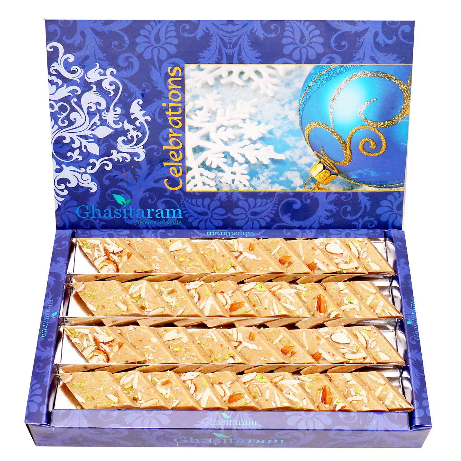 Ghasitaram Gifts Express Delivery Gifts Sweets - Jaggery (Gud) Kaju Katli 800 GMS |Gift for Diwali,Holi,Rakhi,Valentine,Christmas,Birthday,Anniversary,Gift for Her,Him,Mothers Day,Fathers Day|