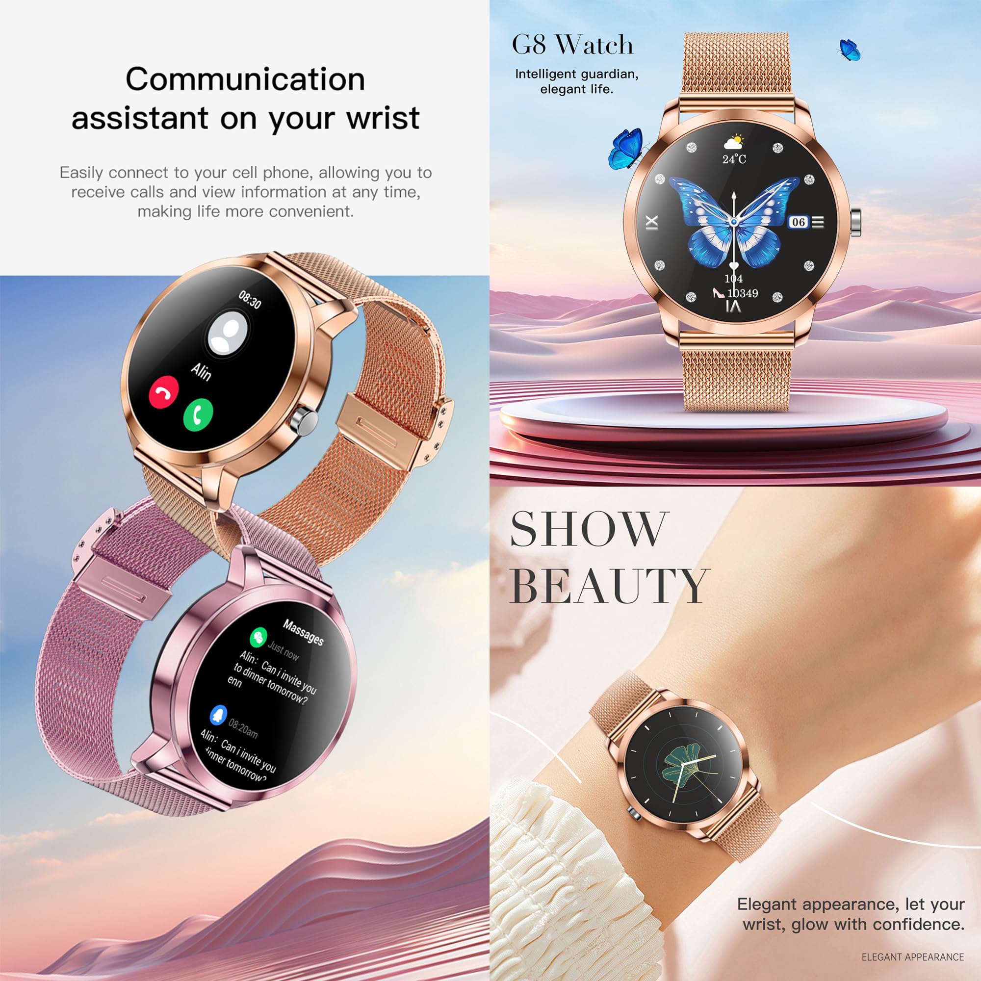 ZPIMY Women's Smart Watch with Bluetooth Calling - Image 2