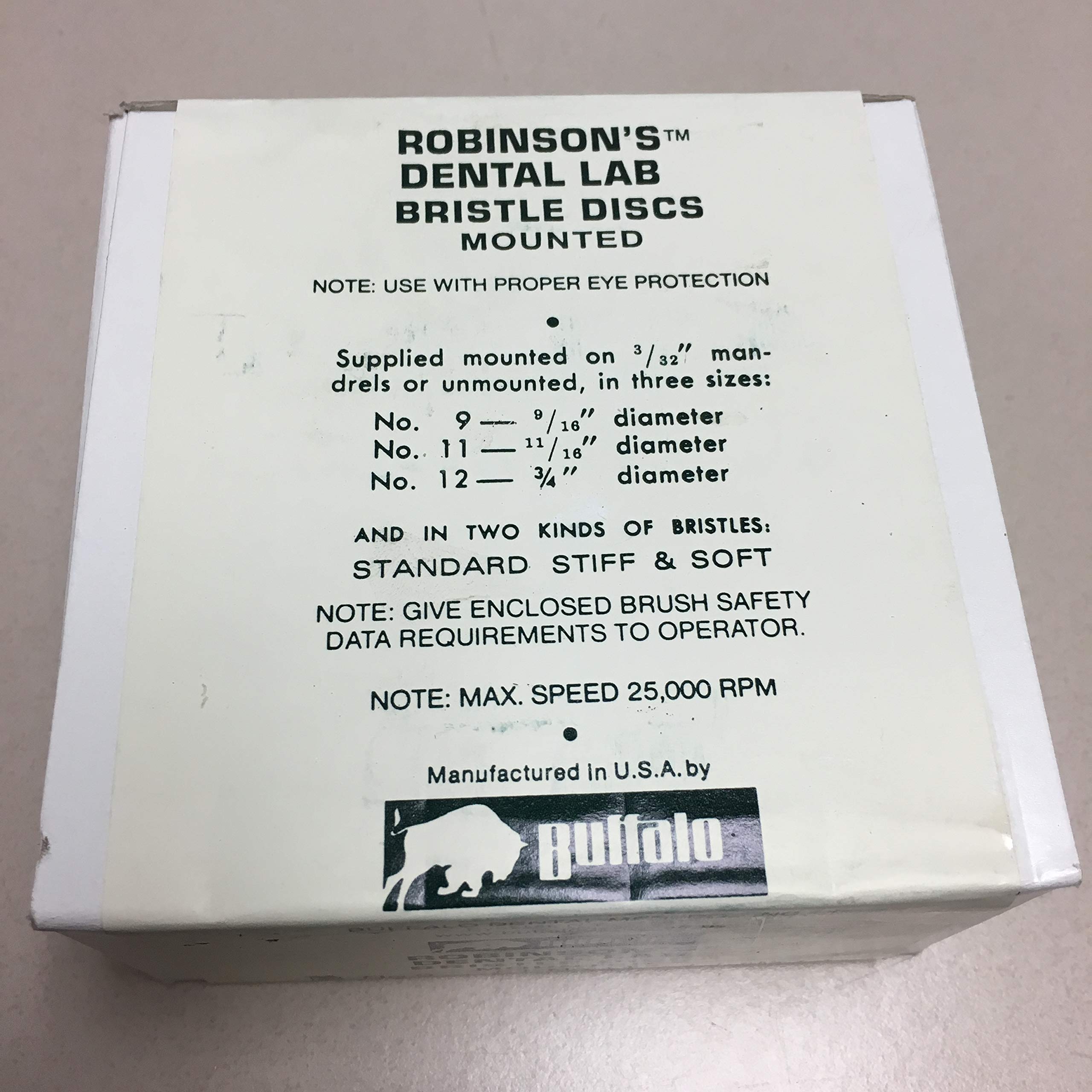 Buffalo Abbott Robinson Dental Lab Mounted Bristle Brush 06044#9 / Pkg 144 Extra Stiff