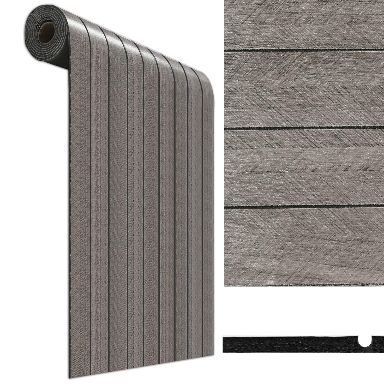 3D Wooden Slats Peel and Stick Wall Panels 3mm Thick Wood Slat Panelling Effect Insulating Self Adhesive Wall Panels Waterproof Soundproof Wall Paper For Living Room Bedroom Kitchen Dark Grey 300x40cm
