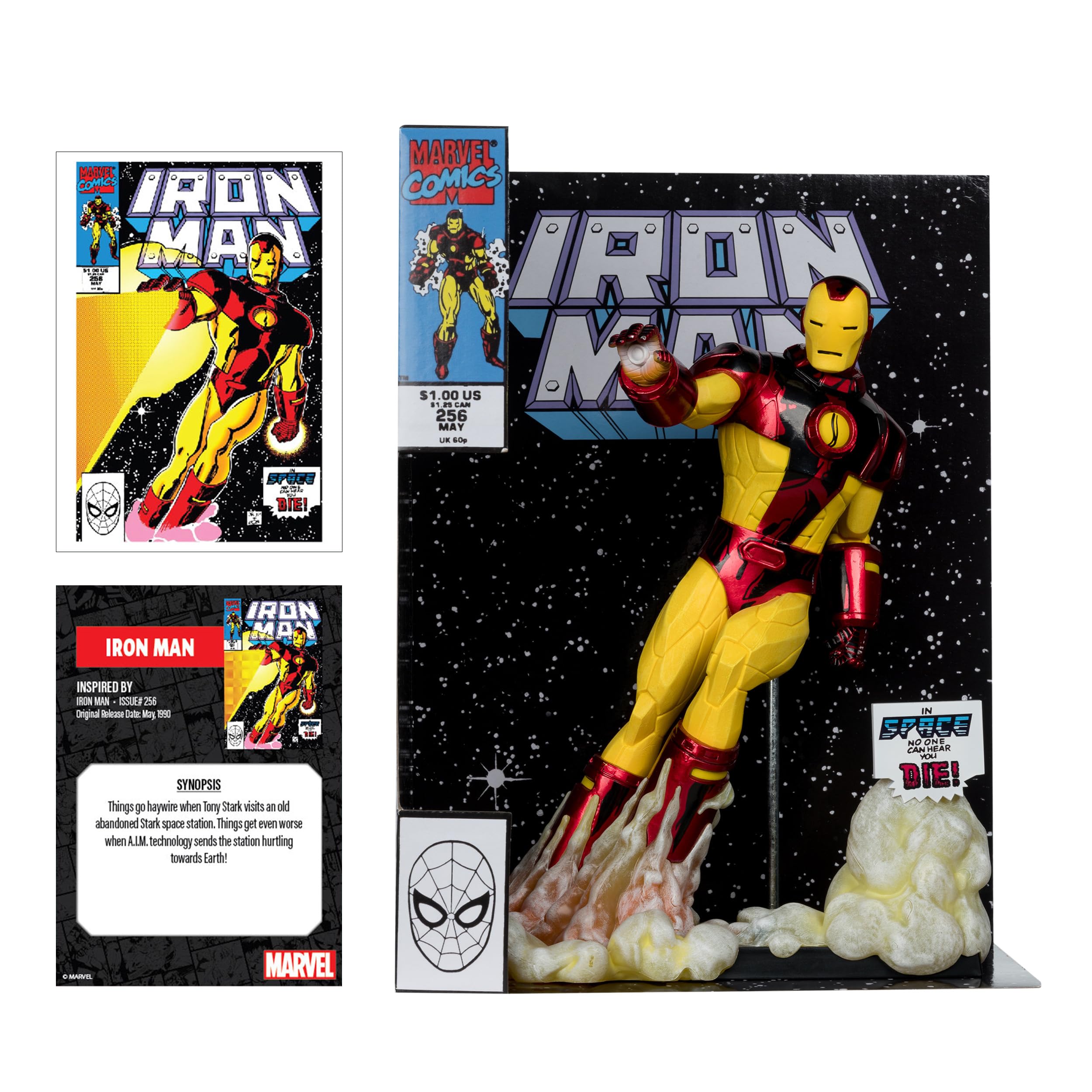 McFarlane Marvel Iron Man #256 Figurka kolekcjonerska w skali 1/6 ze sceną i komiksem