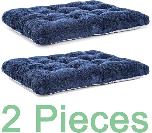 Miniatura 2 de POMIU Paquete de 2 camas lavables para perros, camas de felpa de lujo con antideslizante, lavable a máquina, tapete para dormir para perros grandes,