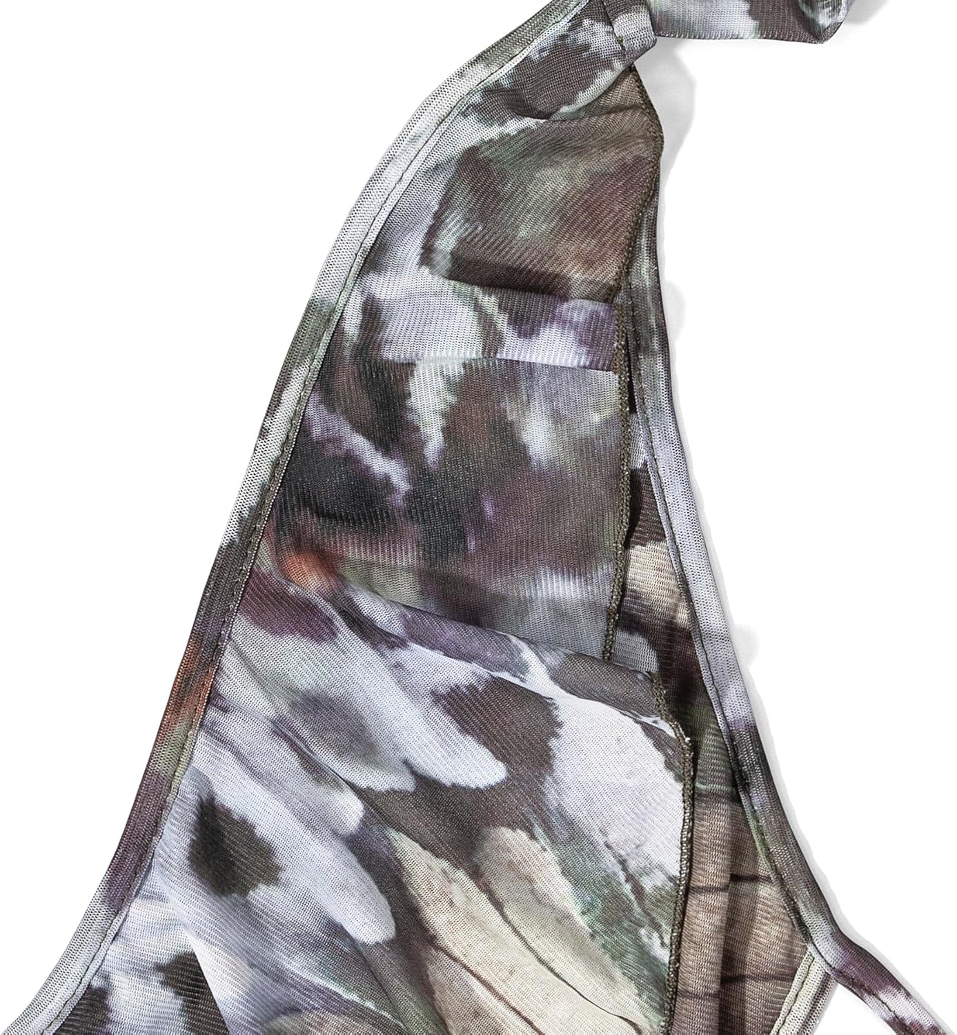 Women Sexy Halter Neck Backless Mini Dress Floral Ruffle Bodycon Short Party Mesh Dress Club Outfits - Image 5