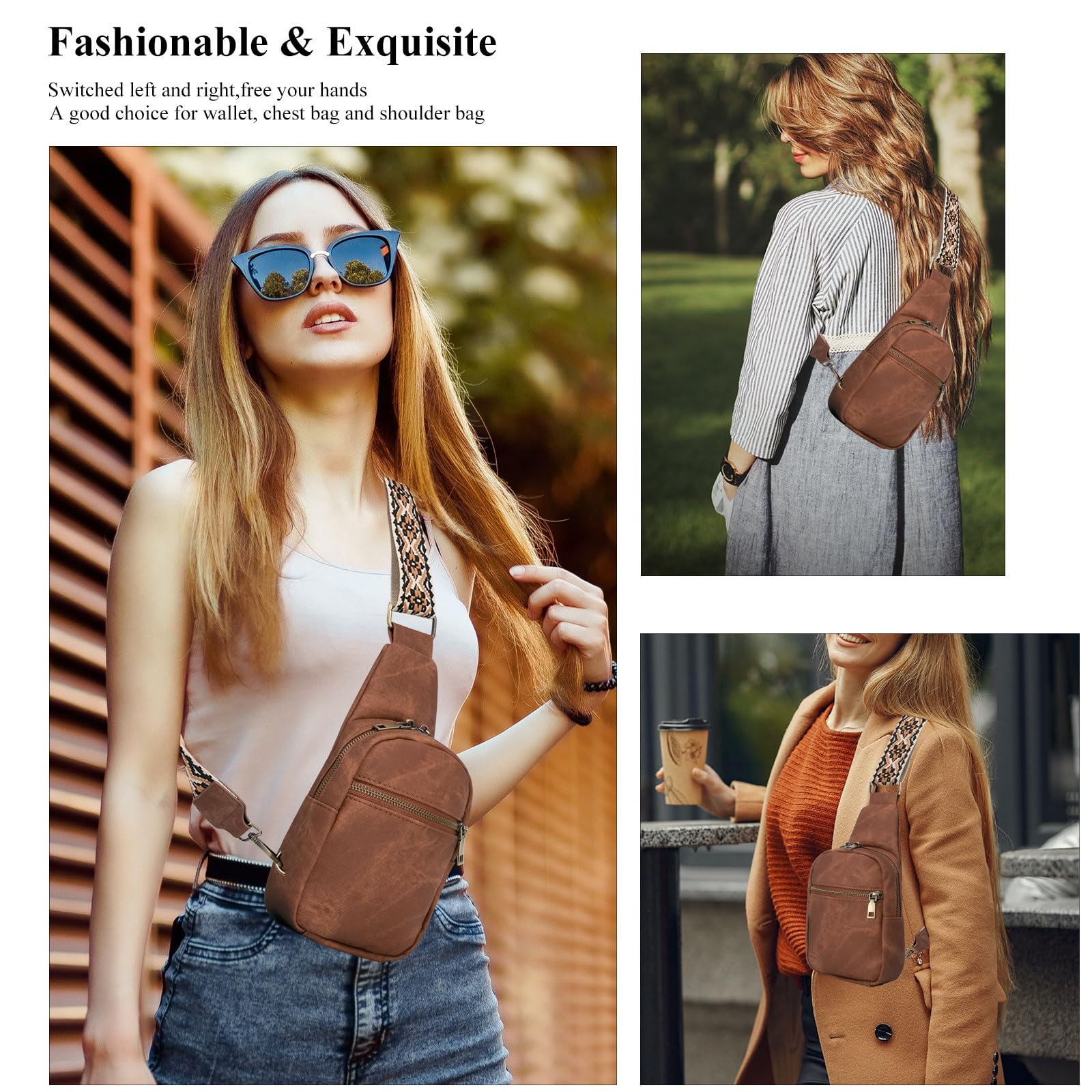 Long Keeper Zaino Monospalla Piccolo Pelle Borsa Viaggio Porta Cellulare, Borsa Monospalla Donna Similpelle Zainetto Marsupio Piccolo Sling Bag per Donna Uomo