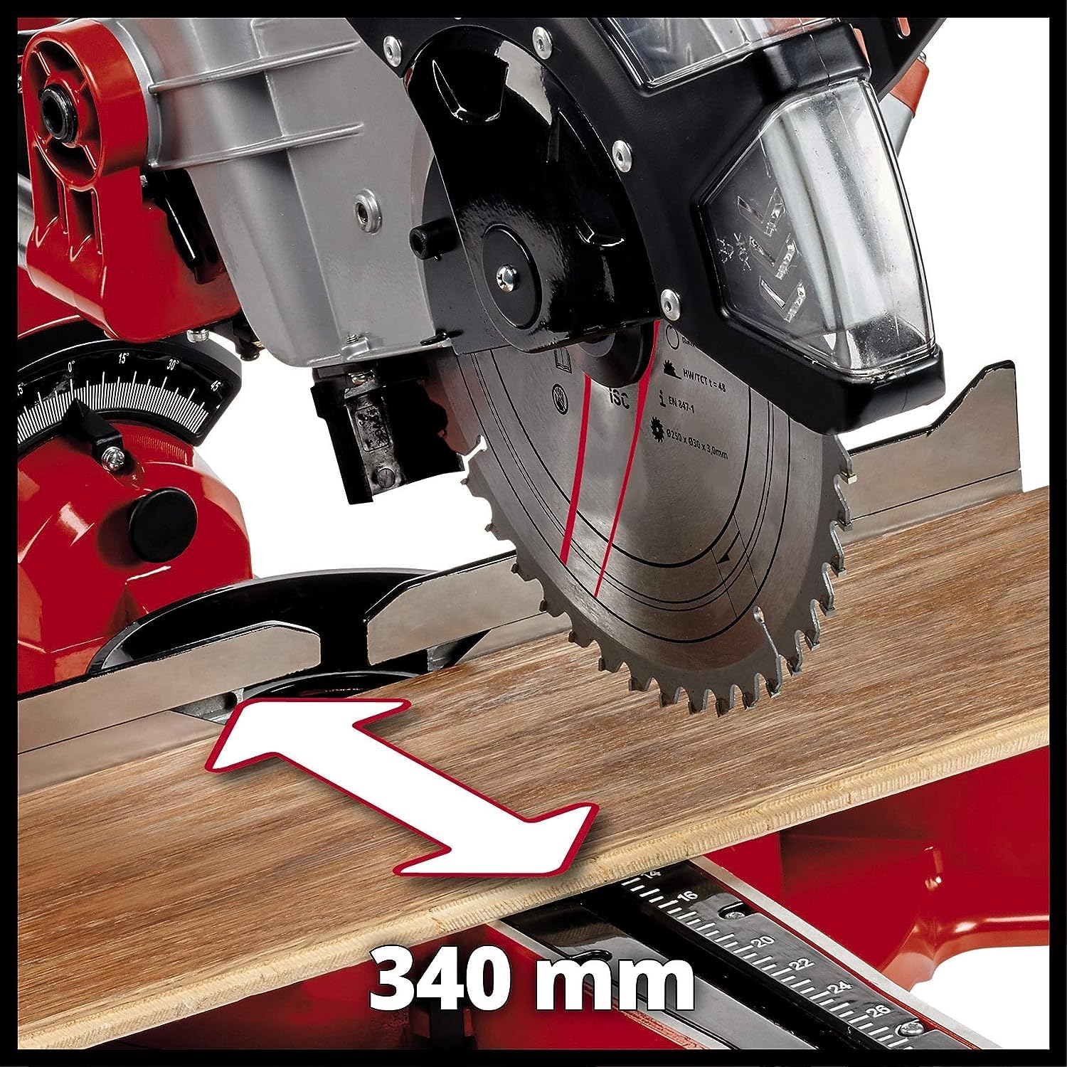 Einhell TC-SM 2534/1 Dual Troncatrice Radiale (230-240 V, 2350 W, Giri Al Min. 4000, Lama Ã˜250 X Ã˜30-48 Denti, Inclinabile DESTRA E SINISTRA 0-45°, Taglio Max 340 X 75 Mm)