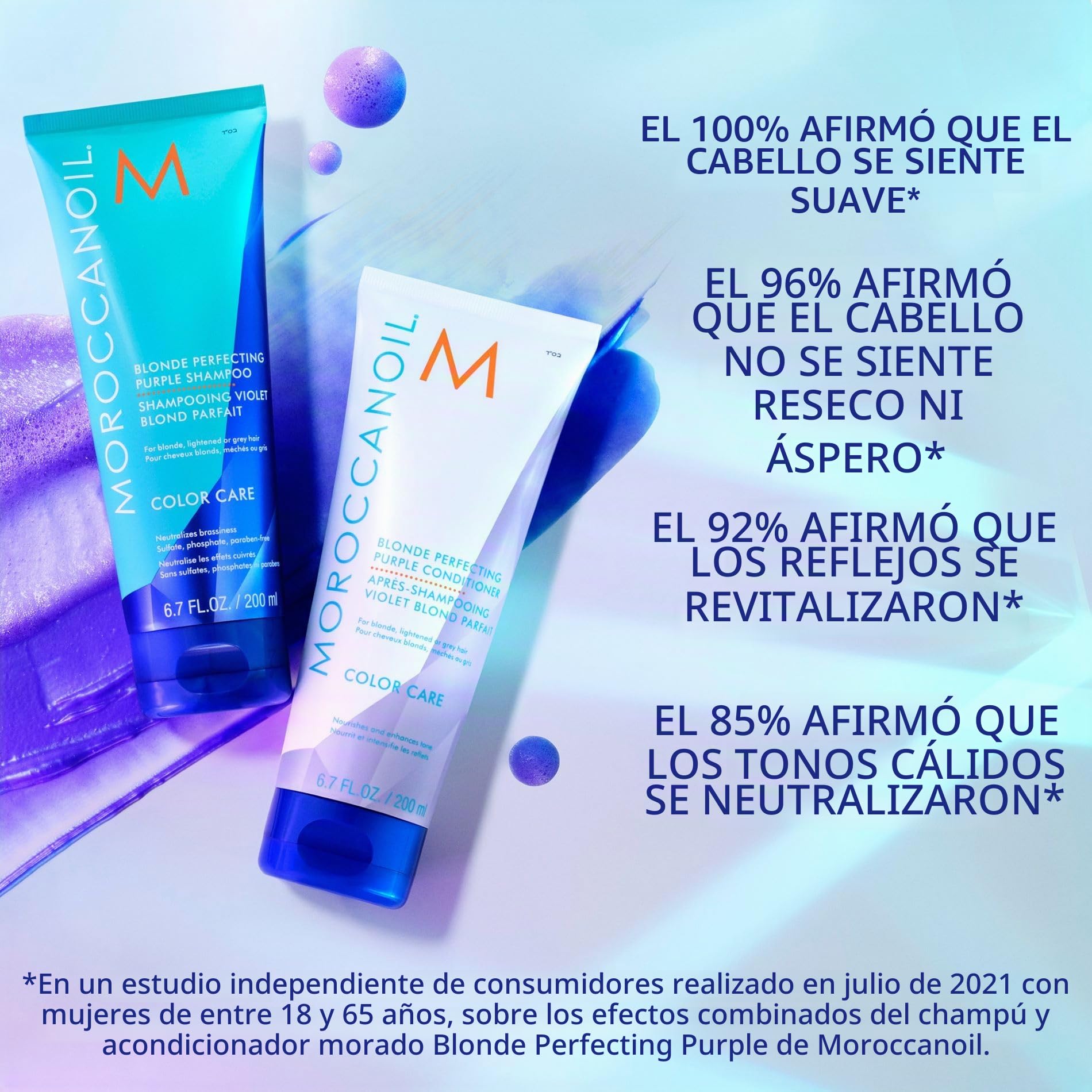 Moroccanoil Paquete de champú y acondicionador violeta perfeccionador del rubio