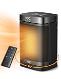 Dreo Space Heater, 1500W Portable Electric Heaters for Indoor Use, PTC Ceramic Heater for Office with Remote, Thermostat, 70°Oscillation, 12H Timer, 5 Modes, Safe Quiet Room Heater for Bedroom