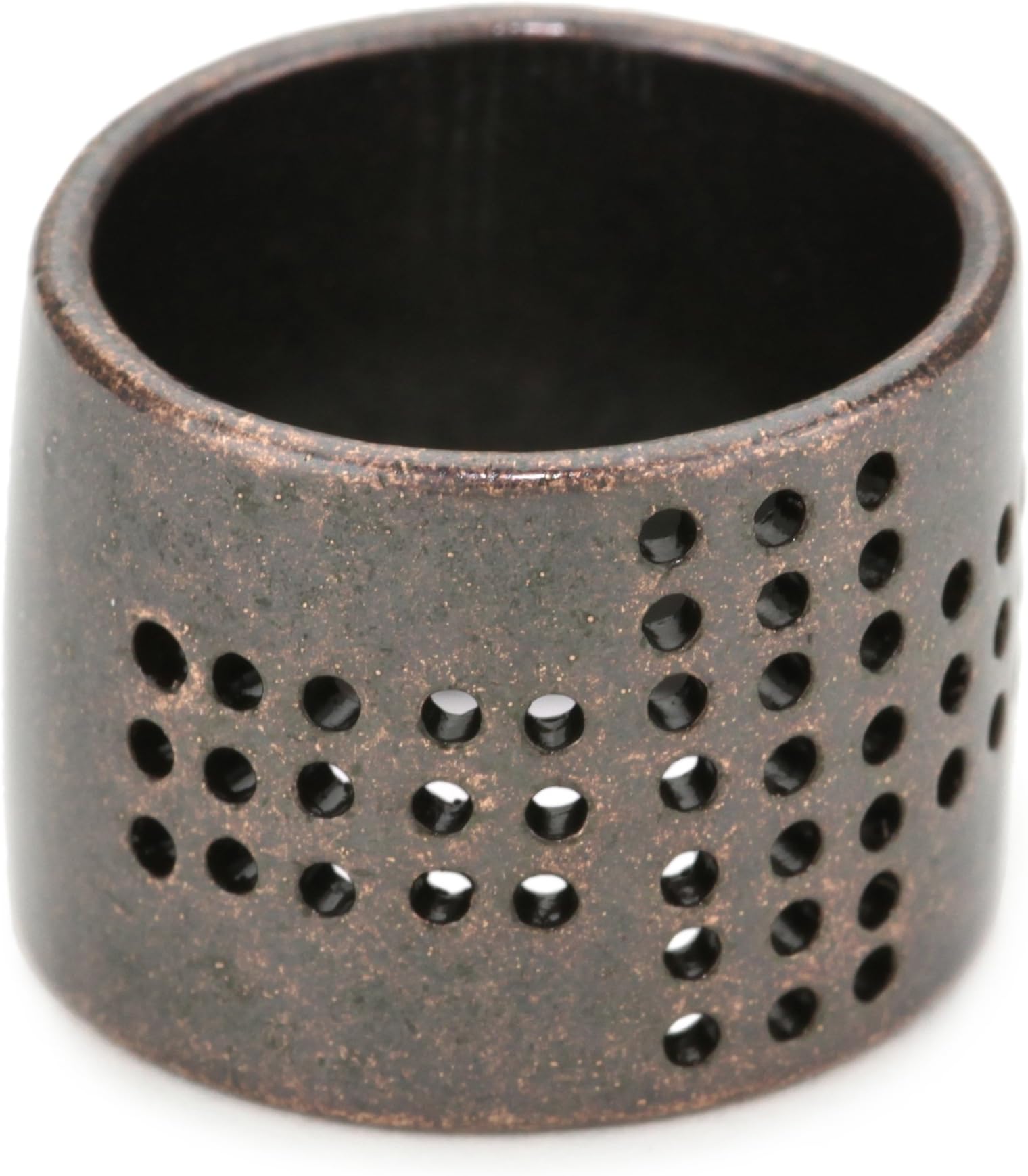 LUV AJ "Heavy Metal Lover Collection" Perforated Cross Rose Ring, Size 8