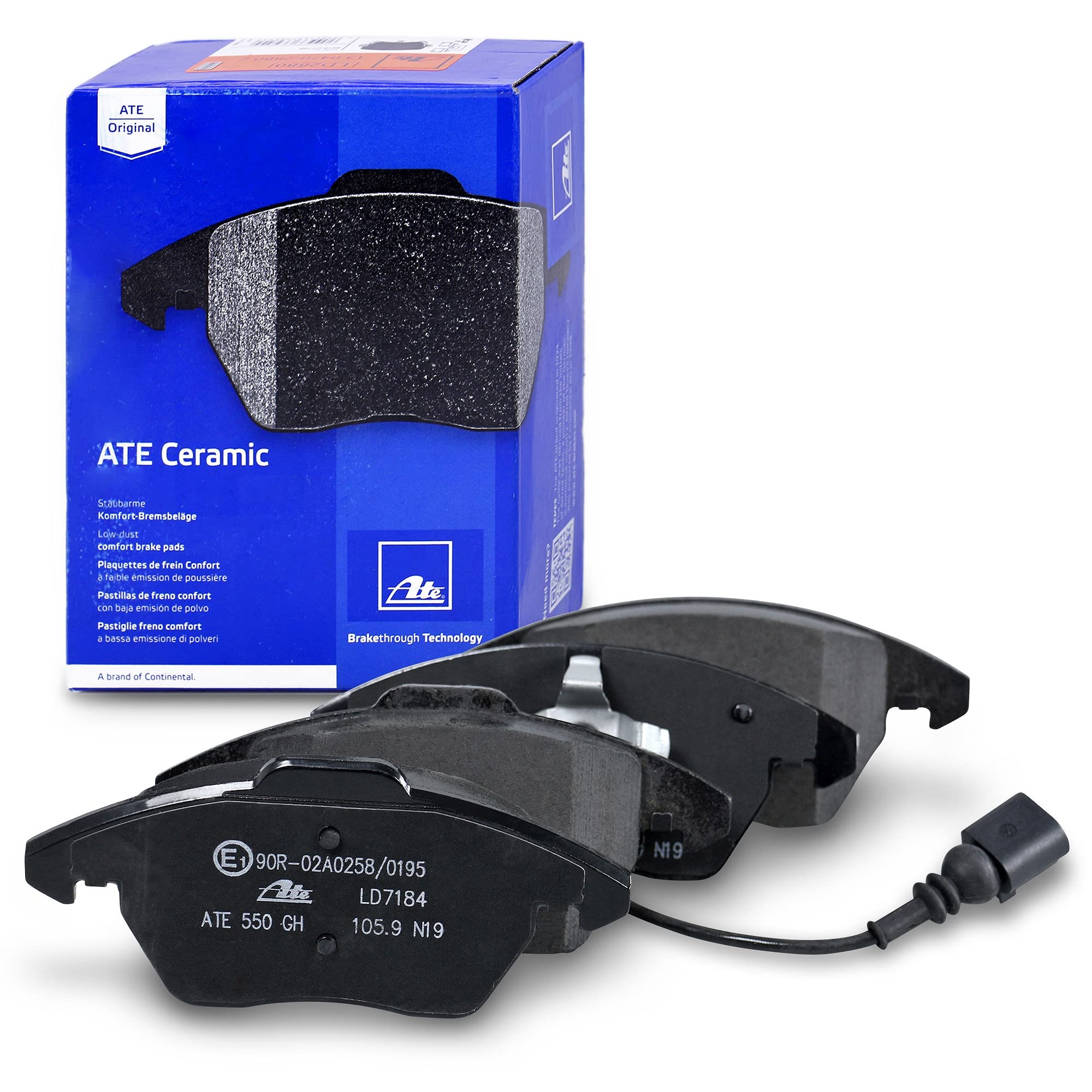 ATE Bremsenset Vorderachse inkl. Bremsscheiben vorne Ø 312 mm belüftet und Ceramic Bremsbeläge vorne + Verschleißkontakt Kompatibel mit AUDI, SEAT, SKODA, VW BEETLE, CADDY, GOLF, JETTA, PASSAT