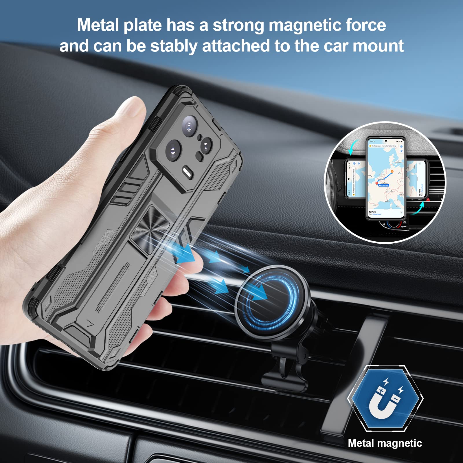 Funda para Xiaomi Redmi Note 15 Pro 5G, Carcasa Antigolpes con Soporte anular metálico, Case Protectora de Grado Militar, Azul — view 796