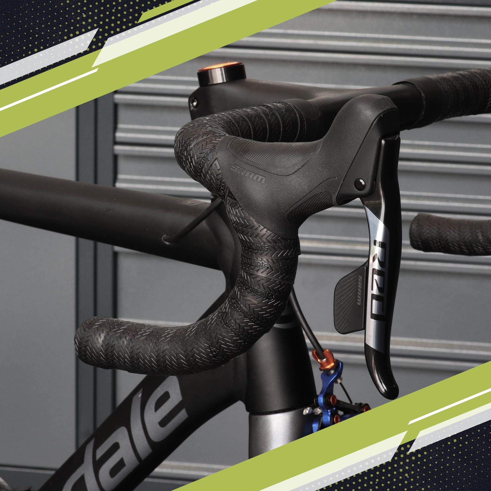 JRC Components Orimono Metallic Fahrradlenkerband | 2er-Set bequemes Lenkerband für Rennrad | Kies-Fahrradlenkerwickel mit Lenkerendstopfen | Verbessern Sie Ihren Fahrradgriff - (kein Druck)