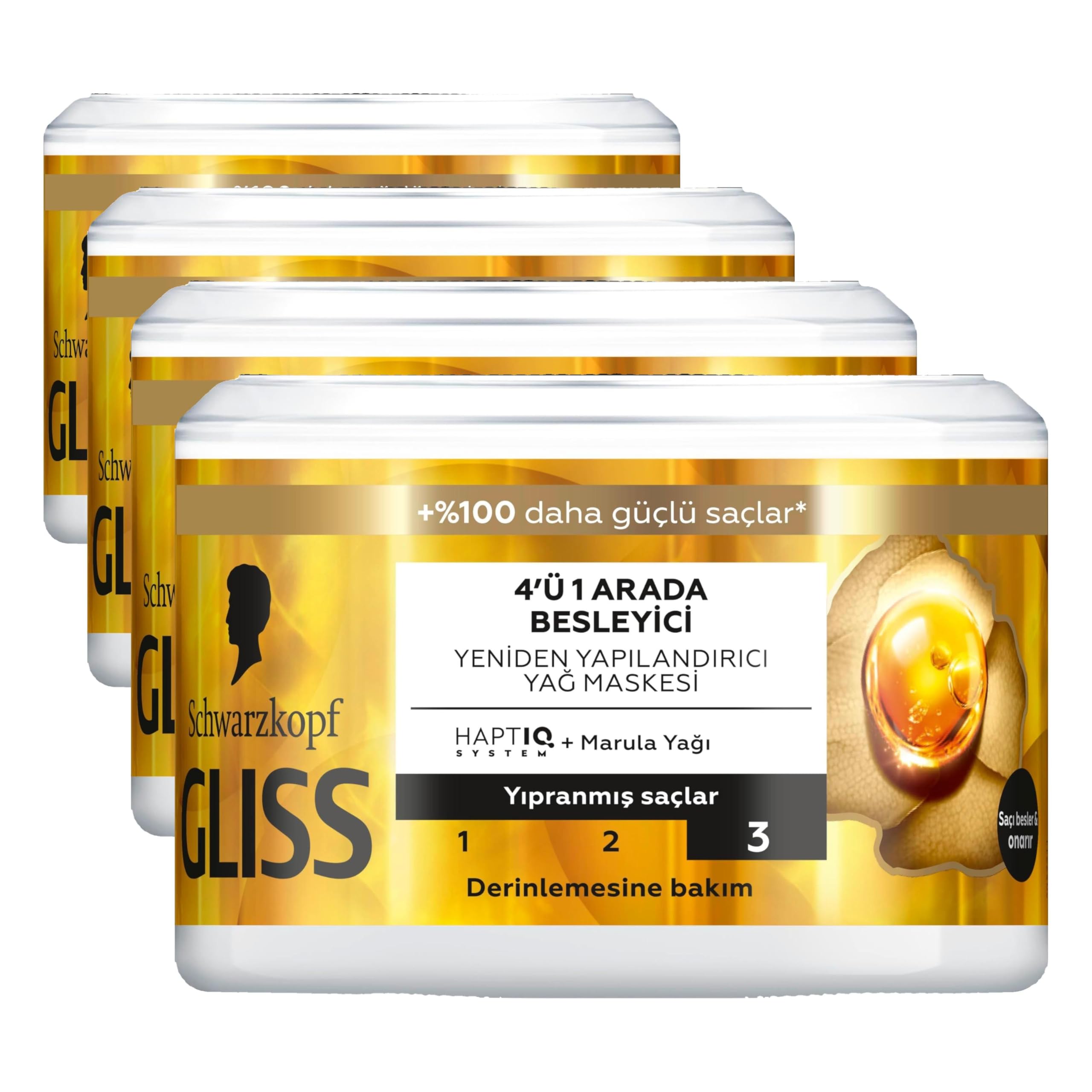 Gliss Nutritive Saç Maskesi 400ml (4 paketi)