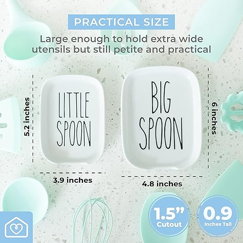 Miniatura 2 de Heartland Home Juego de salero y pimentero de cerámica y juego de cuchara de anidación de porcelana