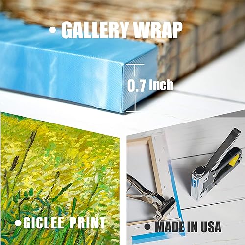 Miniatura 1398 de A&T ARTWORK The Starry Night de Vincent Van Gogh. Tamaño del marco: 36 x 30 pulgadas, tamaño de la imagen: 30 x 24 pulgadas, reproducciones clásicas