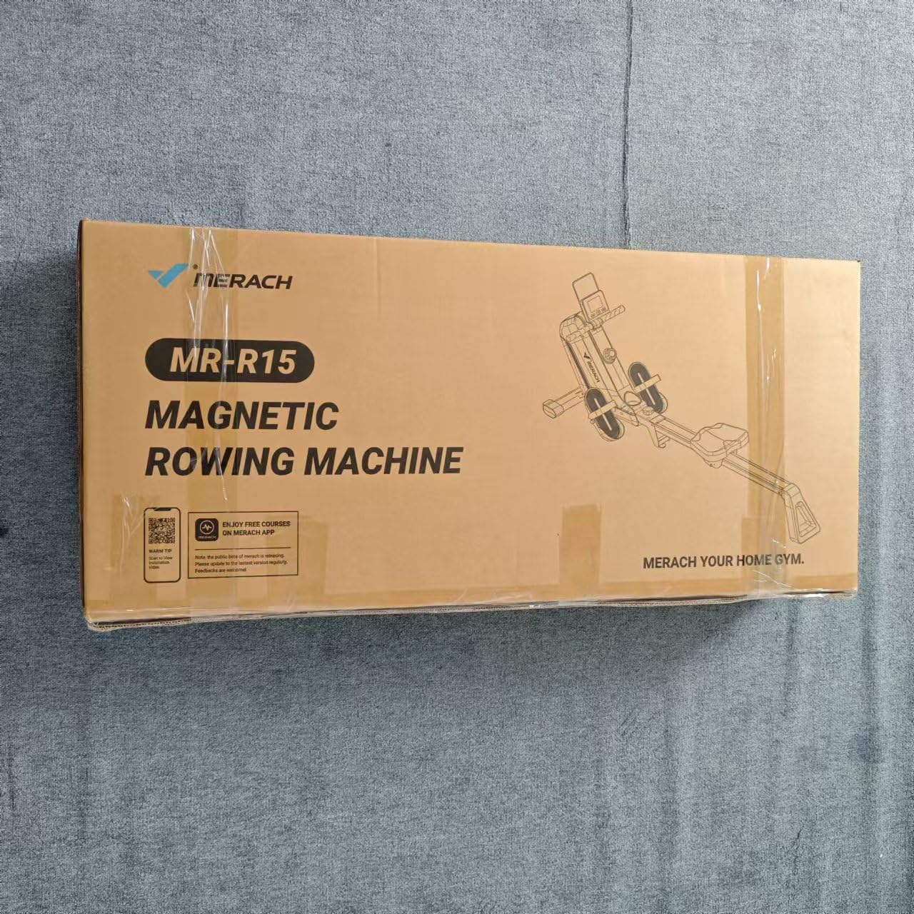 MERACH Rameur d'appartement, Rameur Magnétique Silencieux, Rails Améliorés et Allongés de 130 cm pour Une Plus Grande liberté de Mouvement, équipé d'une Application Exclusive