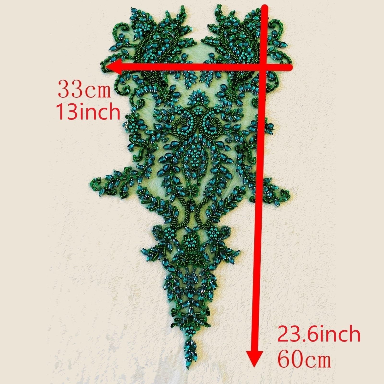 Dekoracja dżetów koronkowa naszywka z cekinowymi koralikami, rękodzieło DIY do dekoracji sukni ślubnej (Size : Light green)