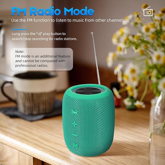 Portable Bluetooth Speaker, BT5.3 Wireless Speaker 20W Bass Diaphragms with Multi LED Light Dynamic Modes, IPX6 Waterproof 16H Playtime supports FM Mode, TF, USB for Home, Cycling, Outdoor, Beach