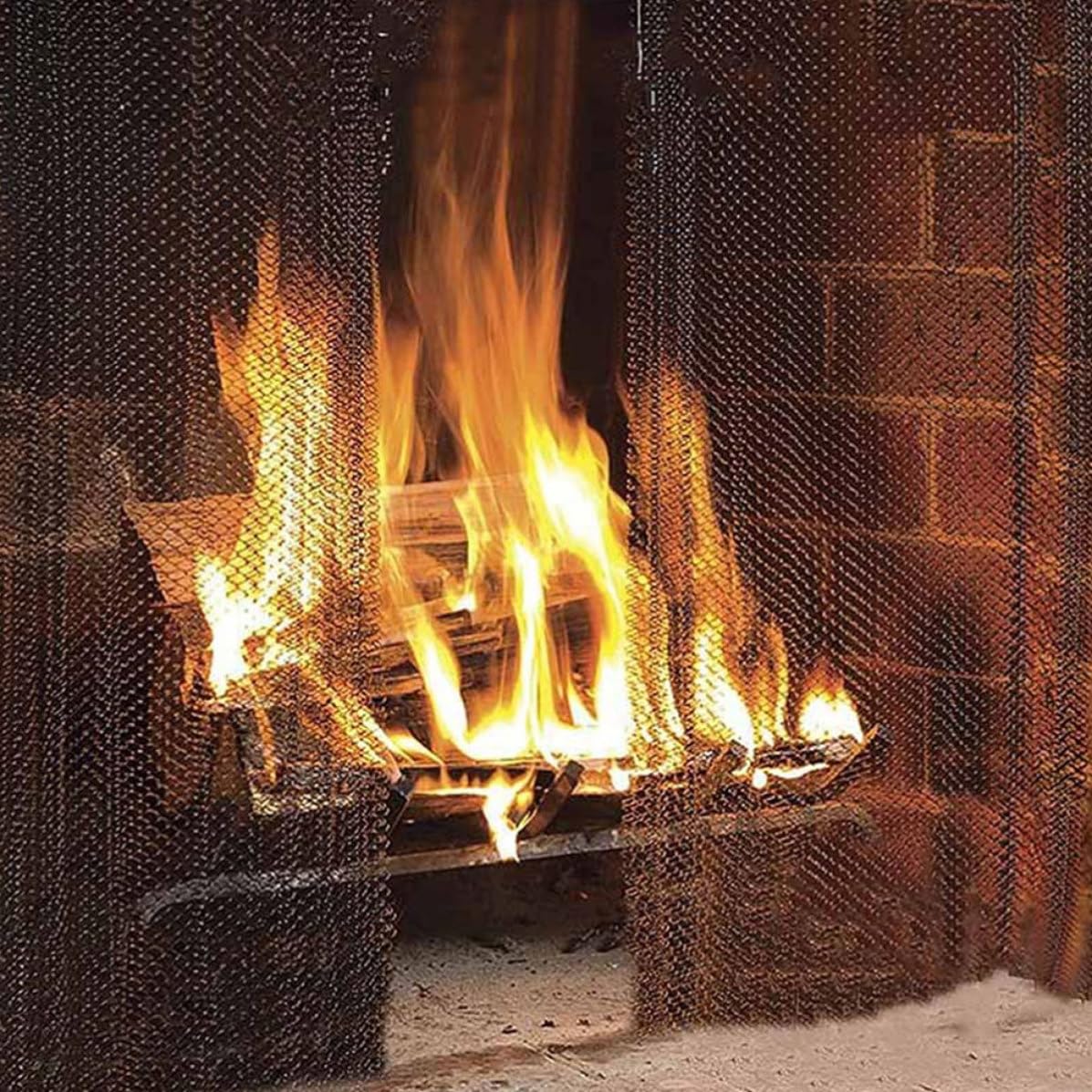 2 Pièces Panneau Pare-feu en Fer pour Cheminée, Simple, Élégant