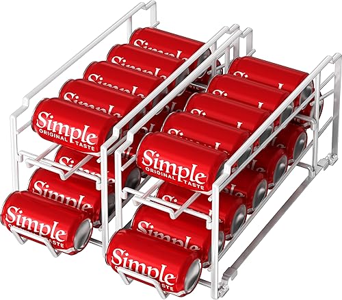 Miniatura 10 de Simple Houseware - Organizador de almacenamiento para latas de bebidas y soda, apilable, color bronce, paquete de 2