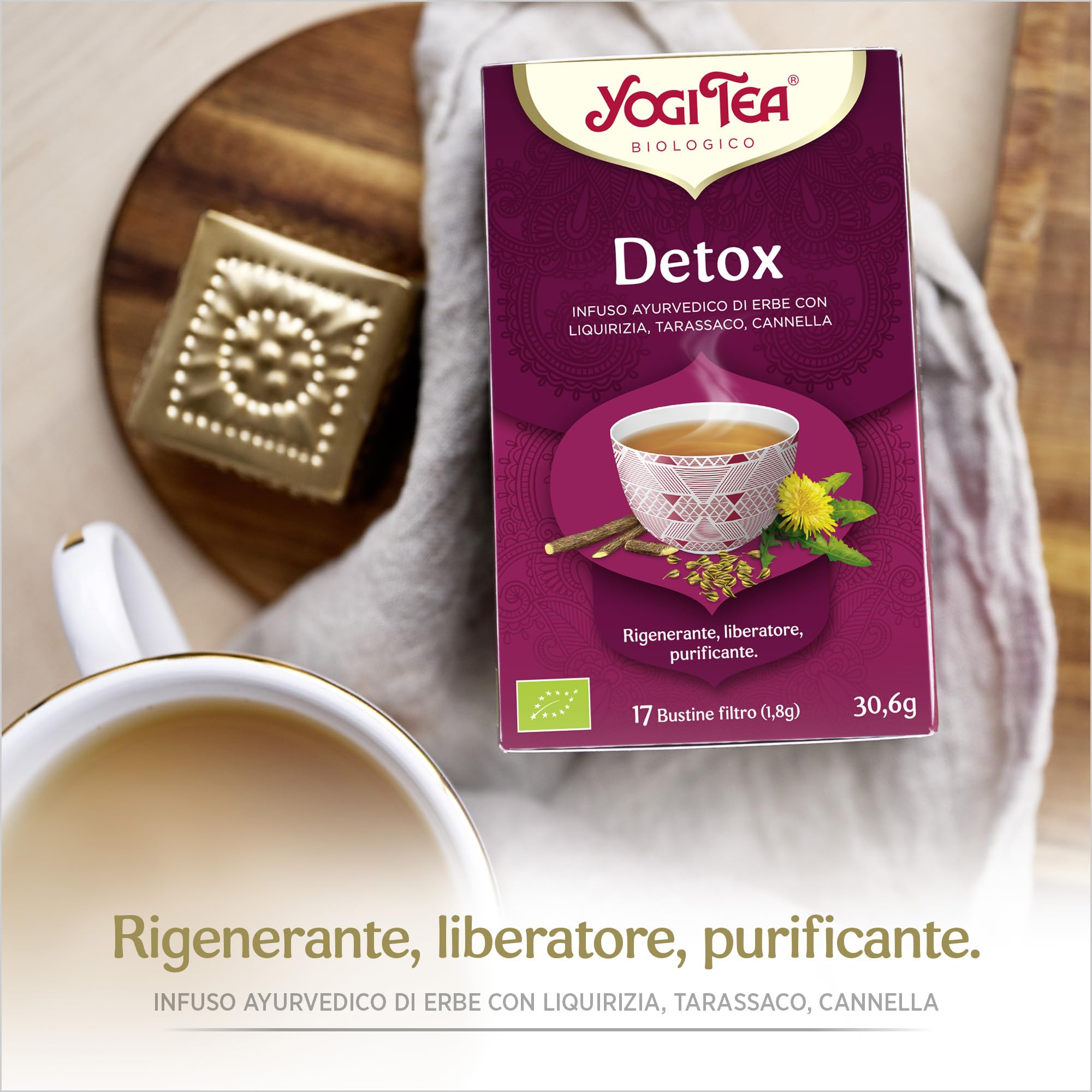 Yogi Tea - Detox Bio - Infuso Ayurvedico - Miscela di Liquiriza, Tarassaco, Cannella - Confezione da 3x17 bustine (51 bustine in totale)