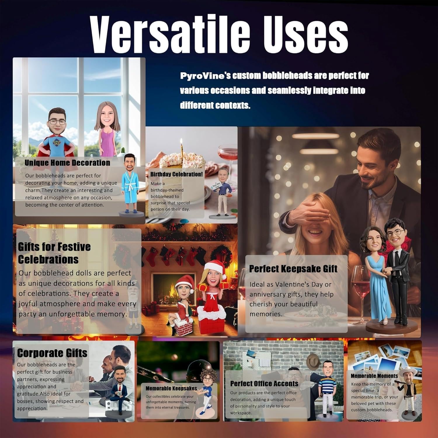 Bobblehead - Personaggio musicale personalizzato, regalo artigianale per gli amanti della musica, elegante decorazione per casa e ufficio, collezione unica, realizzata con la tua foto