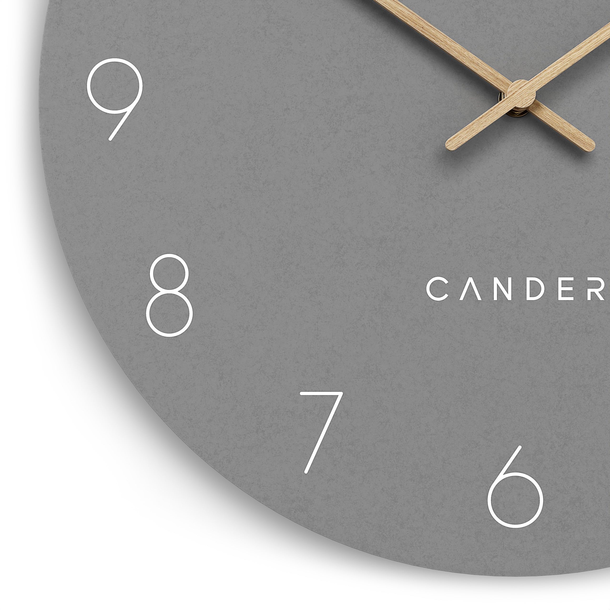Cander Berlin MNU 2640 C XXL Wanduhr lautlos 40 cm ohne Ticken analog Wohnzimmer modern Vintage grau Holz-Zeiger groß