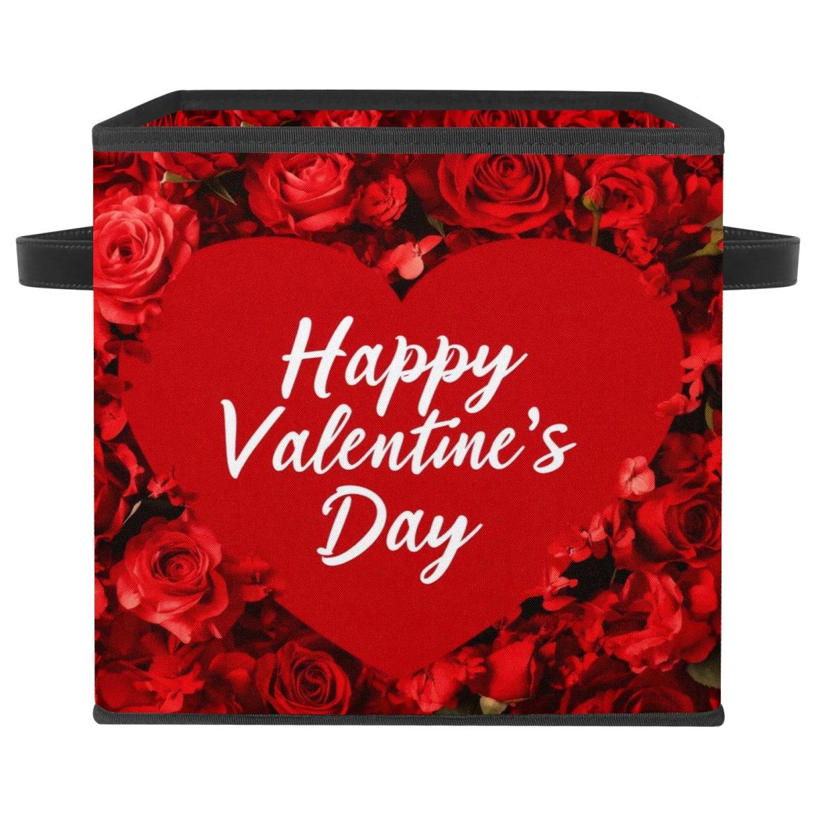 Cube de rangement pliable Valentine Roses avec double poignées
