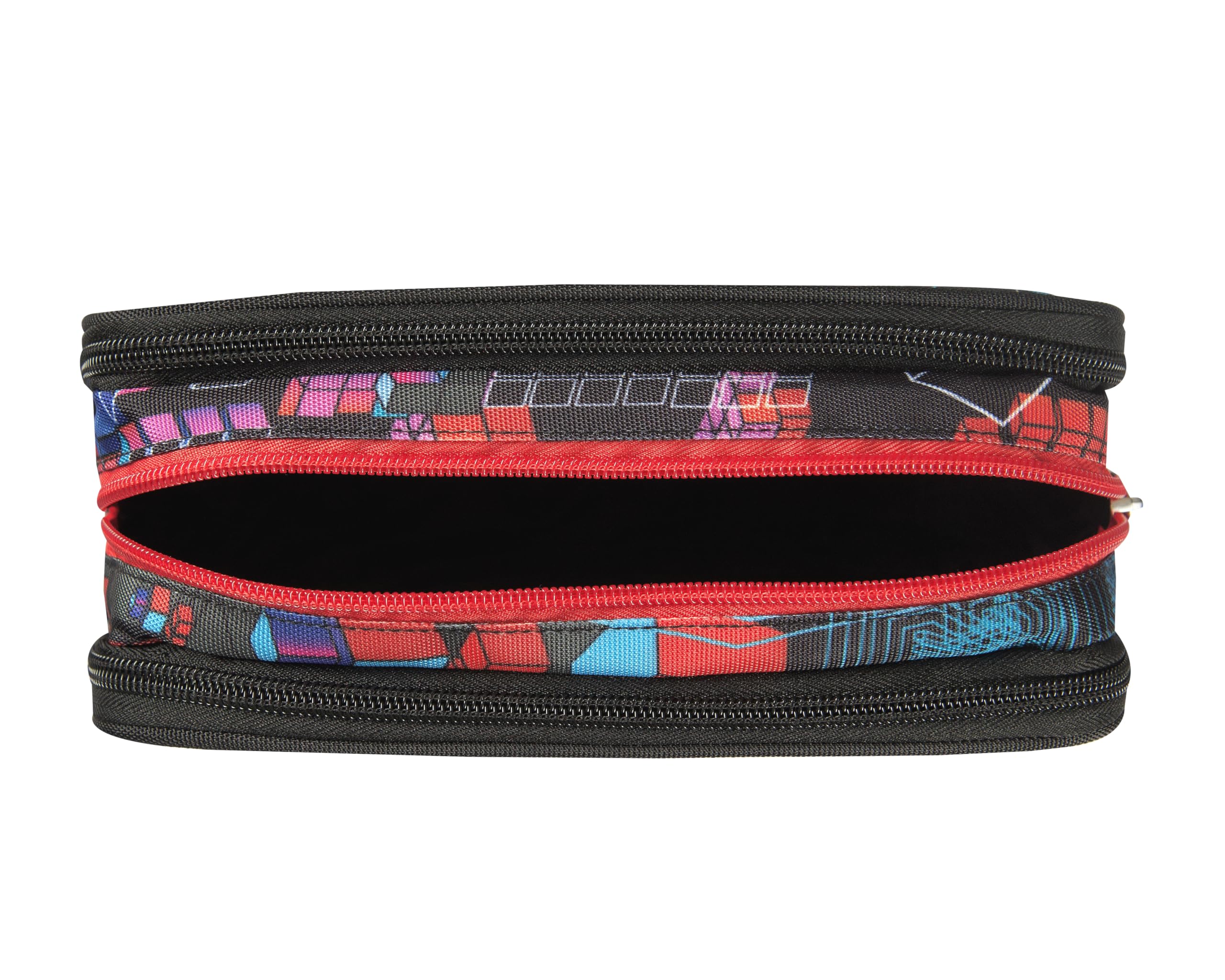 COMIX FLASH - Astuccio Scuola, Astuccio Triple Zip per Bambini e Ragazzi, Ideale per Riporre la Cancelleria, con Pratica Chiusura a Zip e Interno Organizzato, 22,5x11Hx7,5 cm, Cube Wave