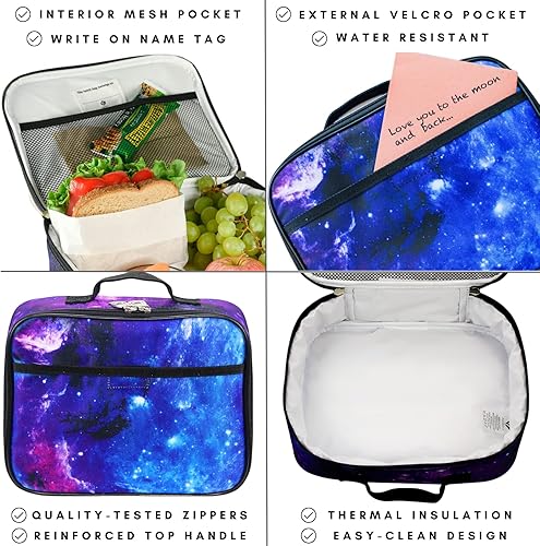 Miniatura 2 de Lonchera infantil estilo robótica, para niñas, adolescentes, mujeres, bolsa de almuerzo aislada, compartimentos de lados suaves, espaciosos, sin